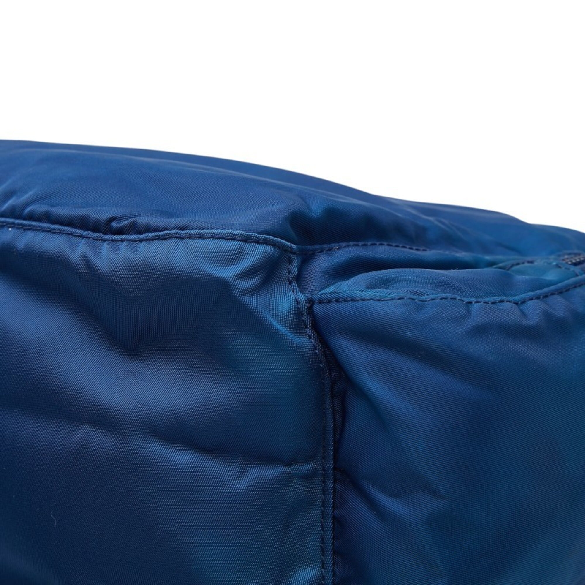 Prada Blue Nylon Leather Shoulder Bag (Pre-Owned)