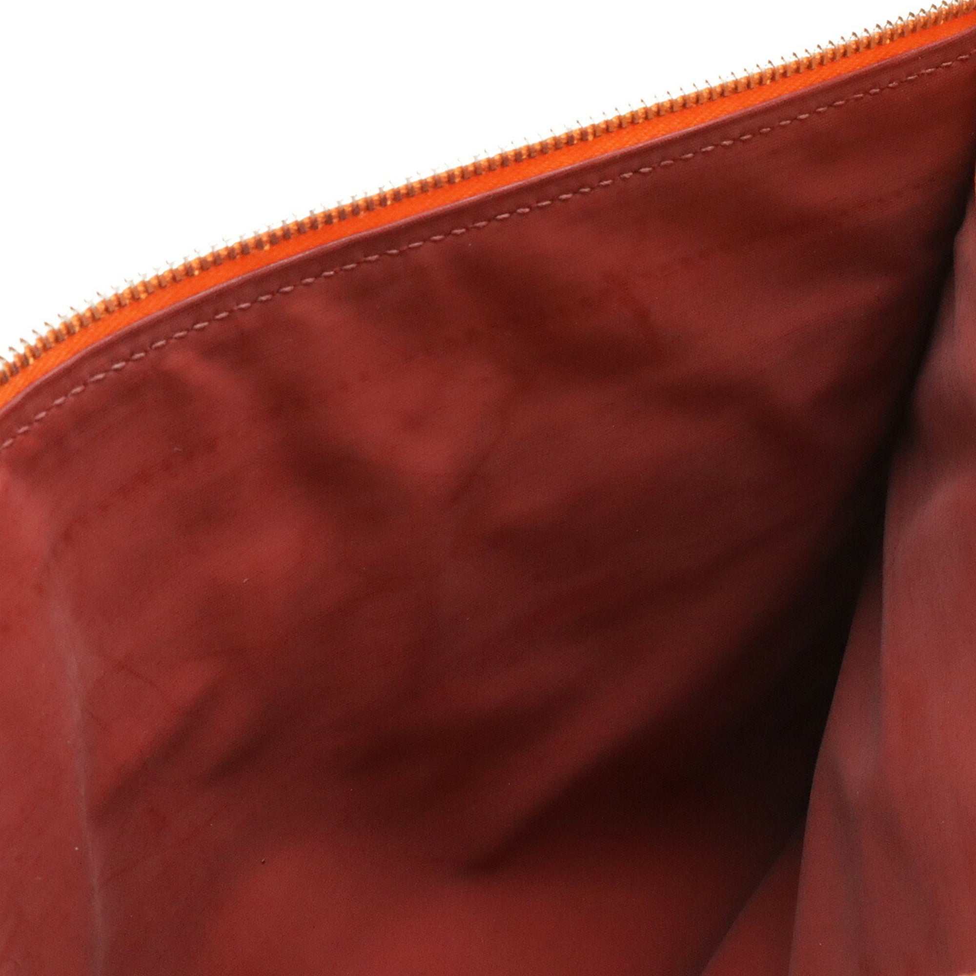 Hermes Orange Leather Clutch Bag Pouch (Pre-Owned)