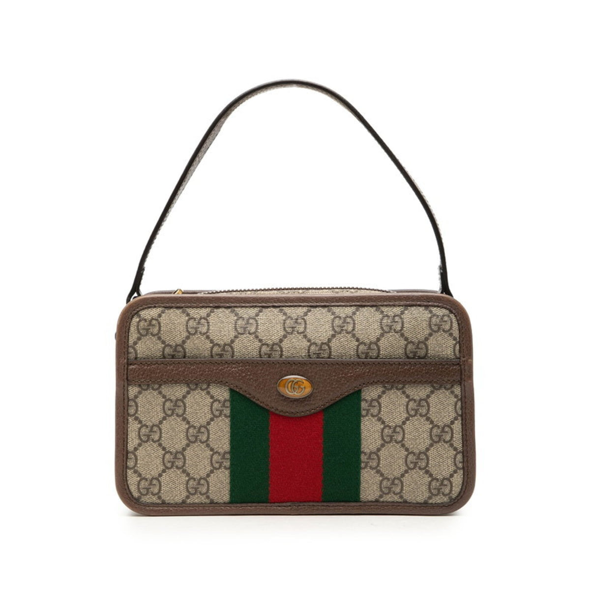 Gucci Beige Brown Pvc Leather Handbag (Pre-Owned)