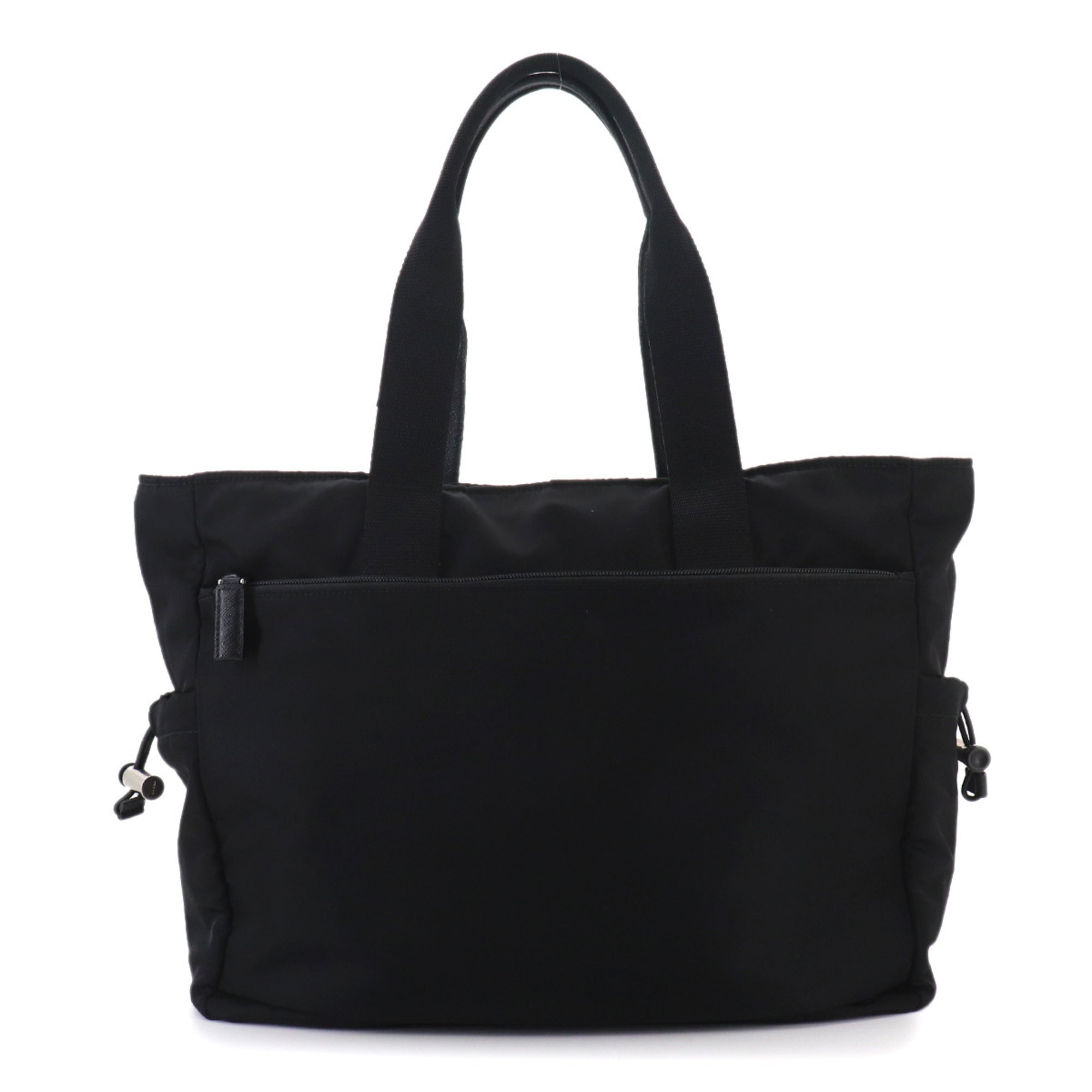 Prada Black Nero Nylon Saffiano Triangle Handbag Tote Bag (Pre-Owned)