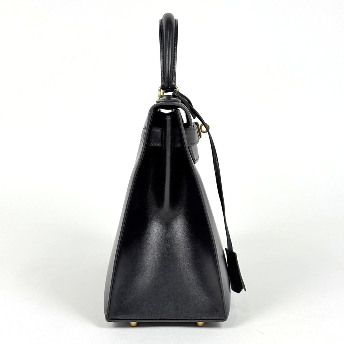 Hermes Black Box Calf Leather Handbag (Pre-Owned)