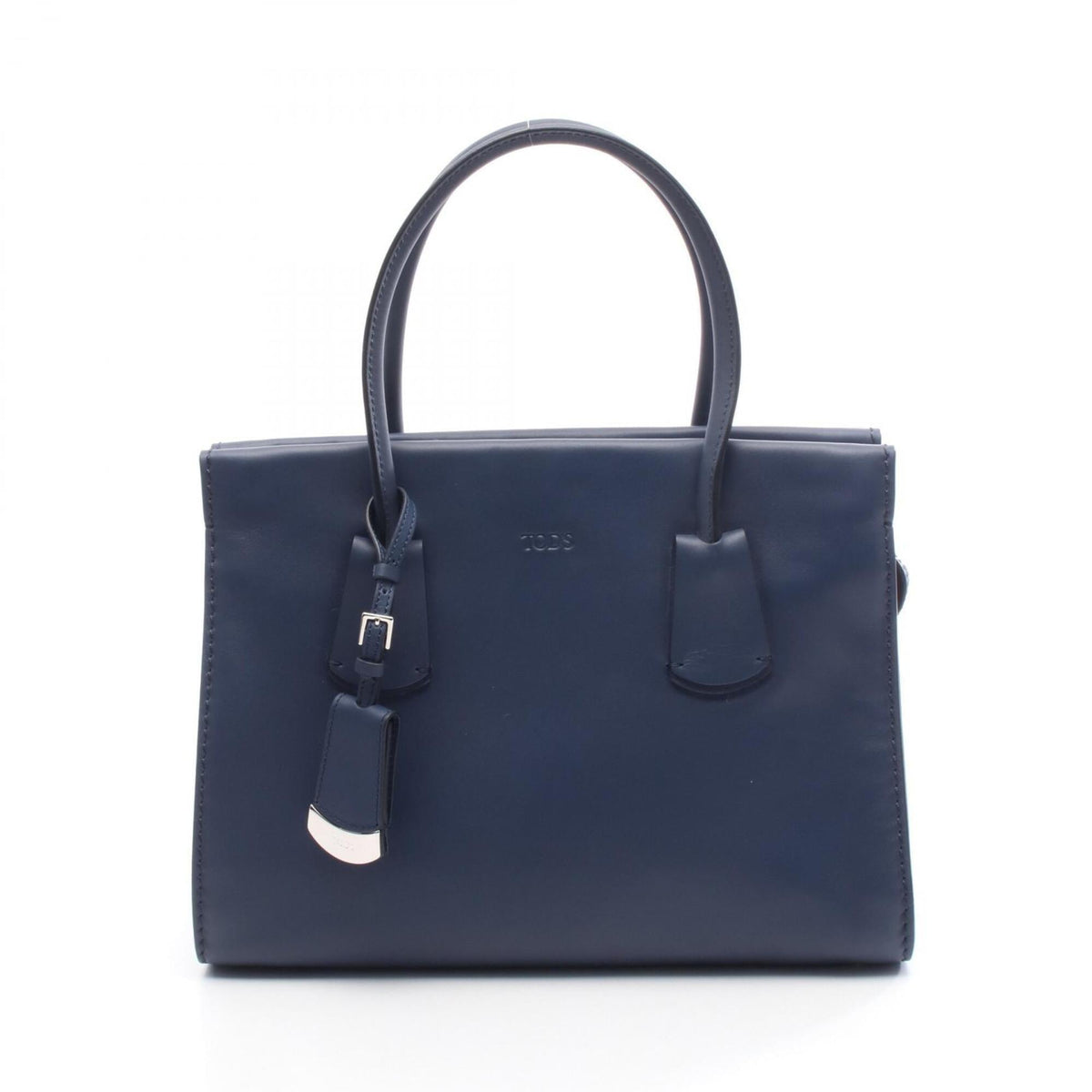 Tod's Navy Leather Handbag Tote Bag (Pre-Owned)
