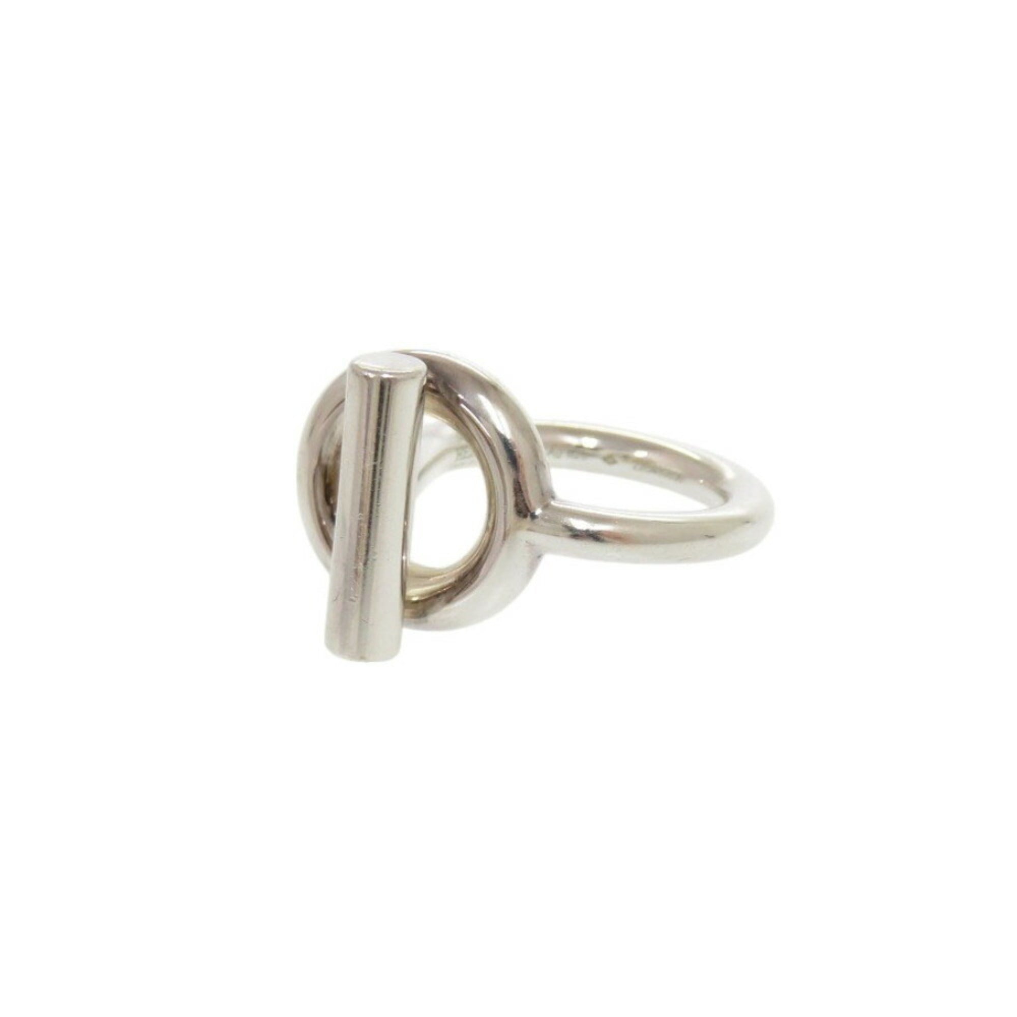 Hermes Silver Silver 925 Band Ring (Pre-Owned)