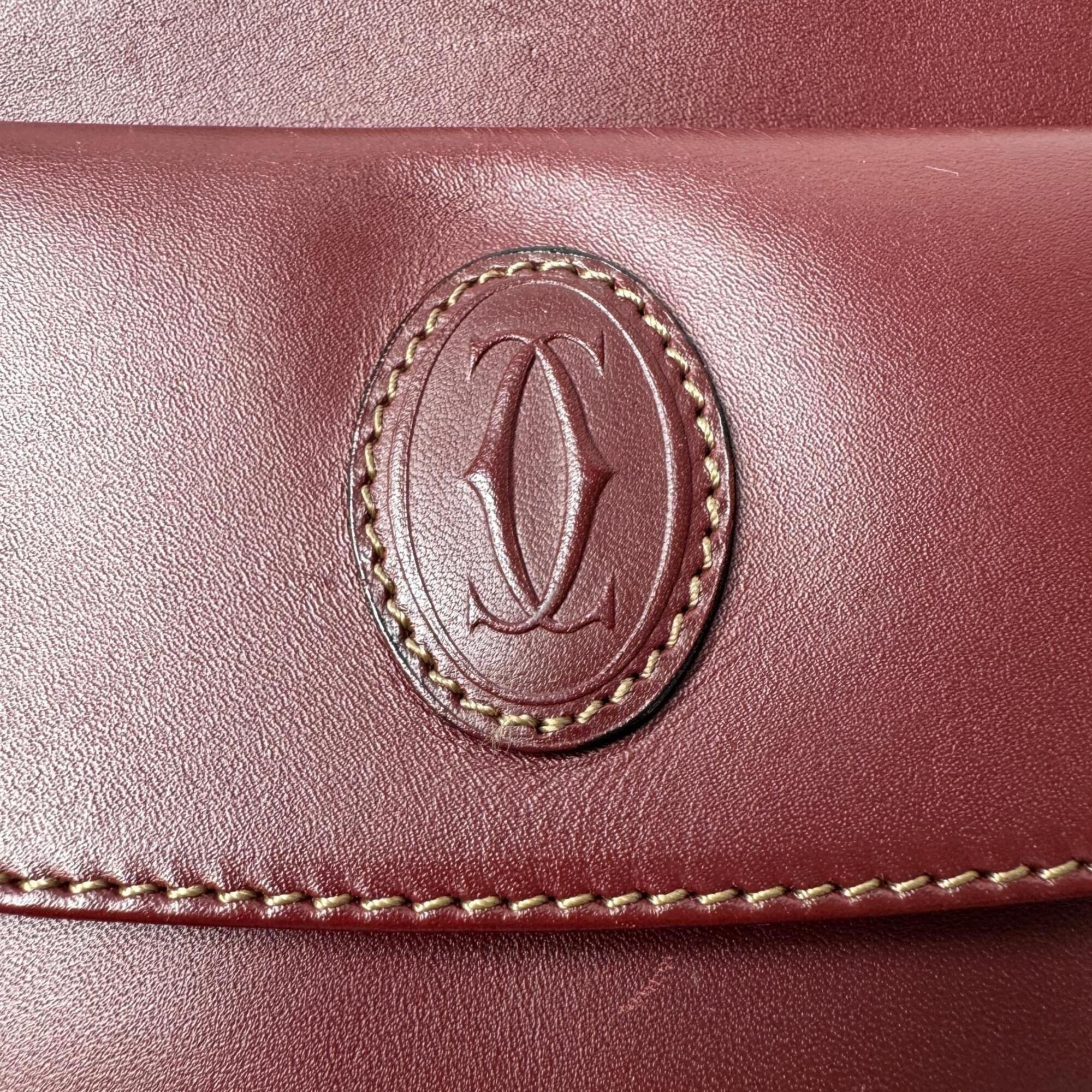 Cartier Bordeaux Leather Shoulder Bag (Pre-Owned)