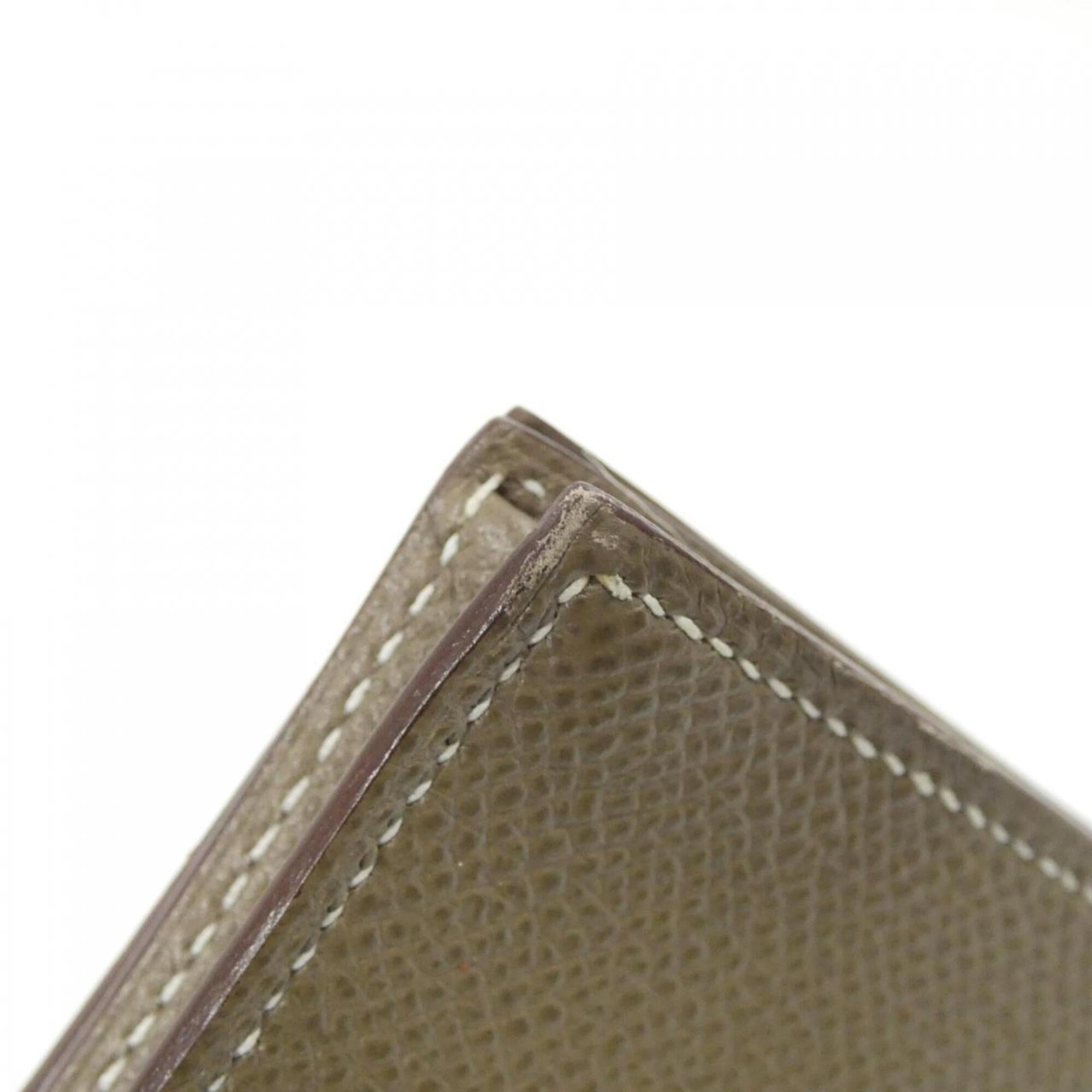 Hermes Etoupe Gray Soufre Epsom Leather Long Wallet (Bi-Fold) (Pre-Owned)