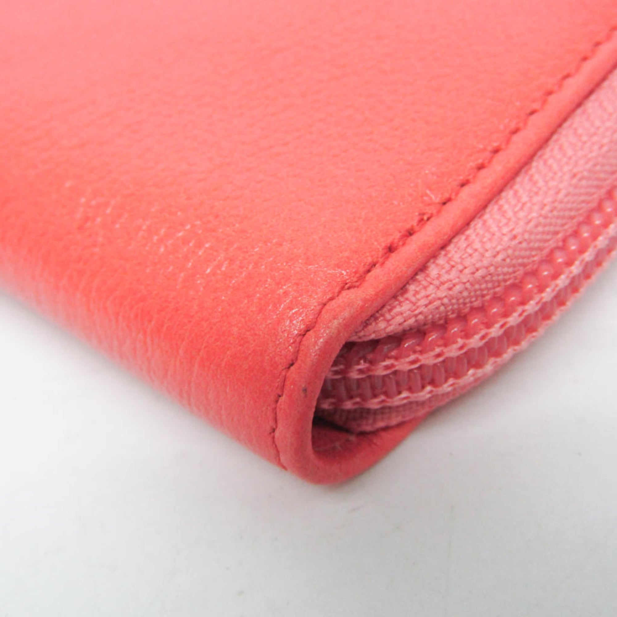 Chanel Camellia Zip Around Organizer Leather Pink Leather Wallets Accessory (Pre-Owned)