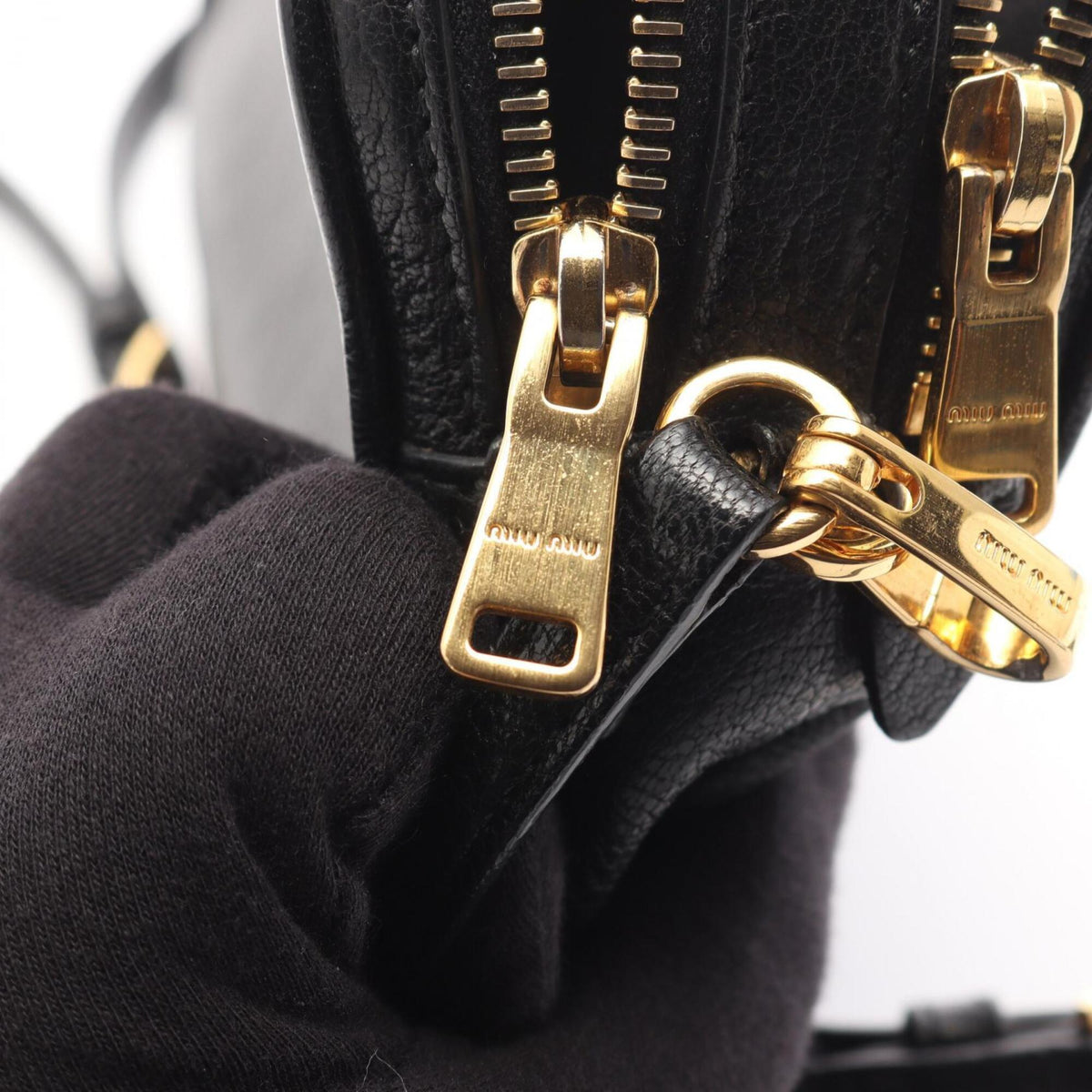 Miu Miu Black Leather Handbag Shoulder Bag (Pre-Owned)