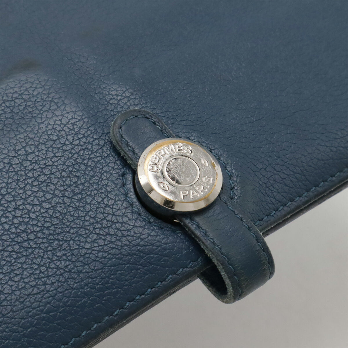 Hermes Blue Leather Long Wallet (Bi-Fold) (Pre-Owned)