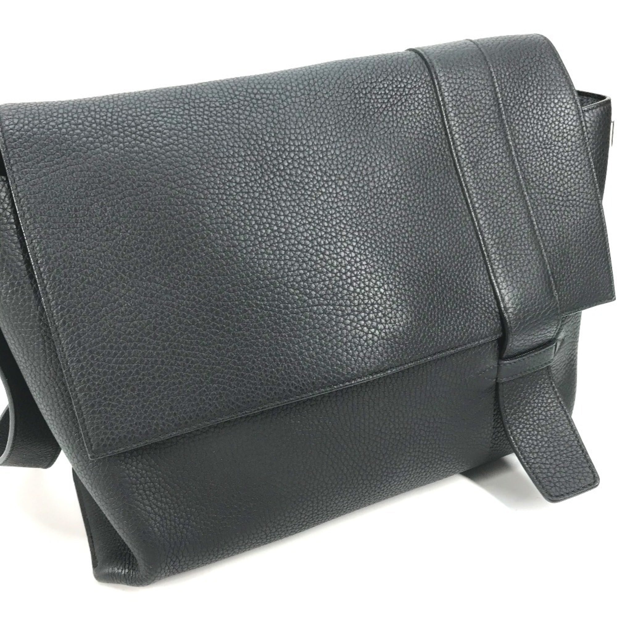 Hermes Black Taurillon Clemence Leather Messenger Bag Shoulder Bag (Pre-Owned)