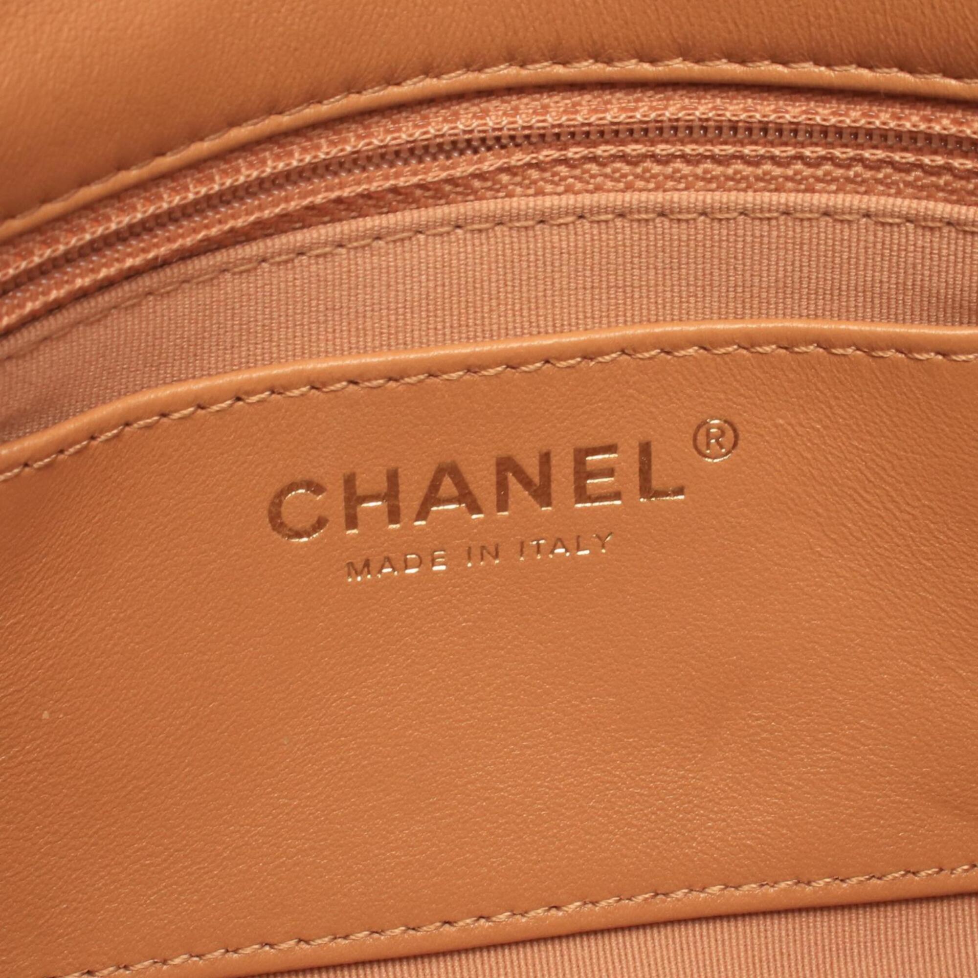 Chanel Brown Leather Handbag Shoulder Bag (Pre-Owned)