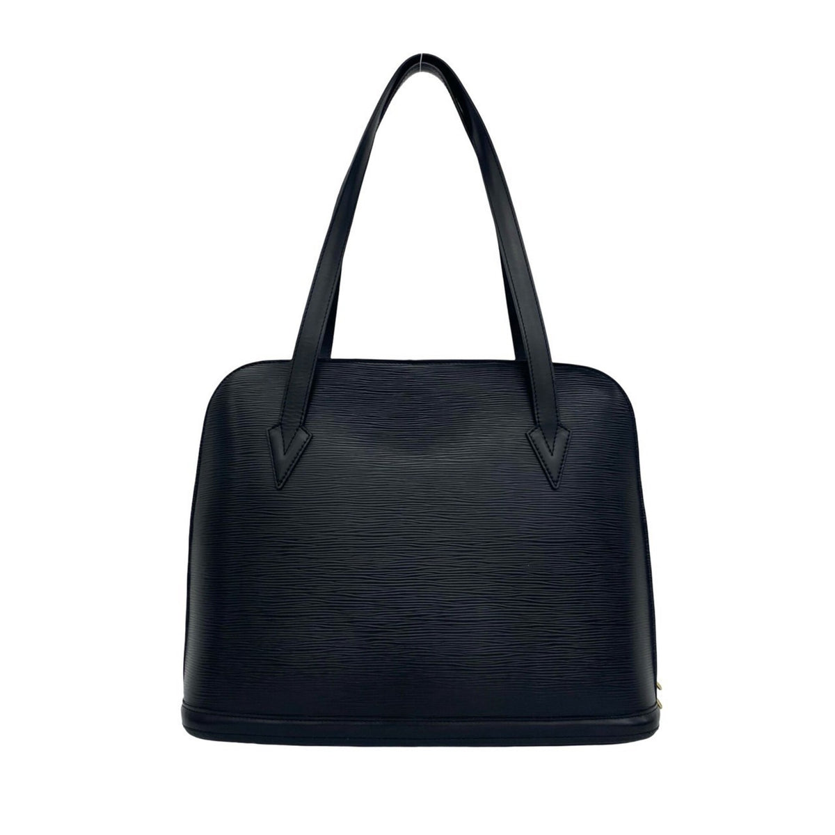 Louis Vuitton Black Leather Shoulder Bag Tote Bag (Pre-Owned)