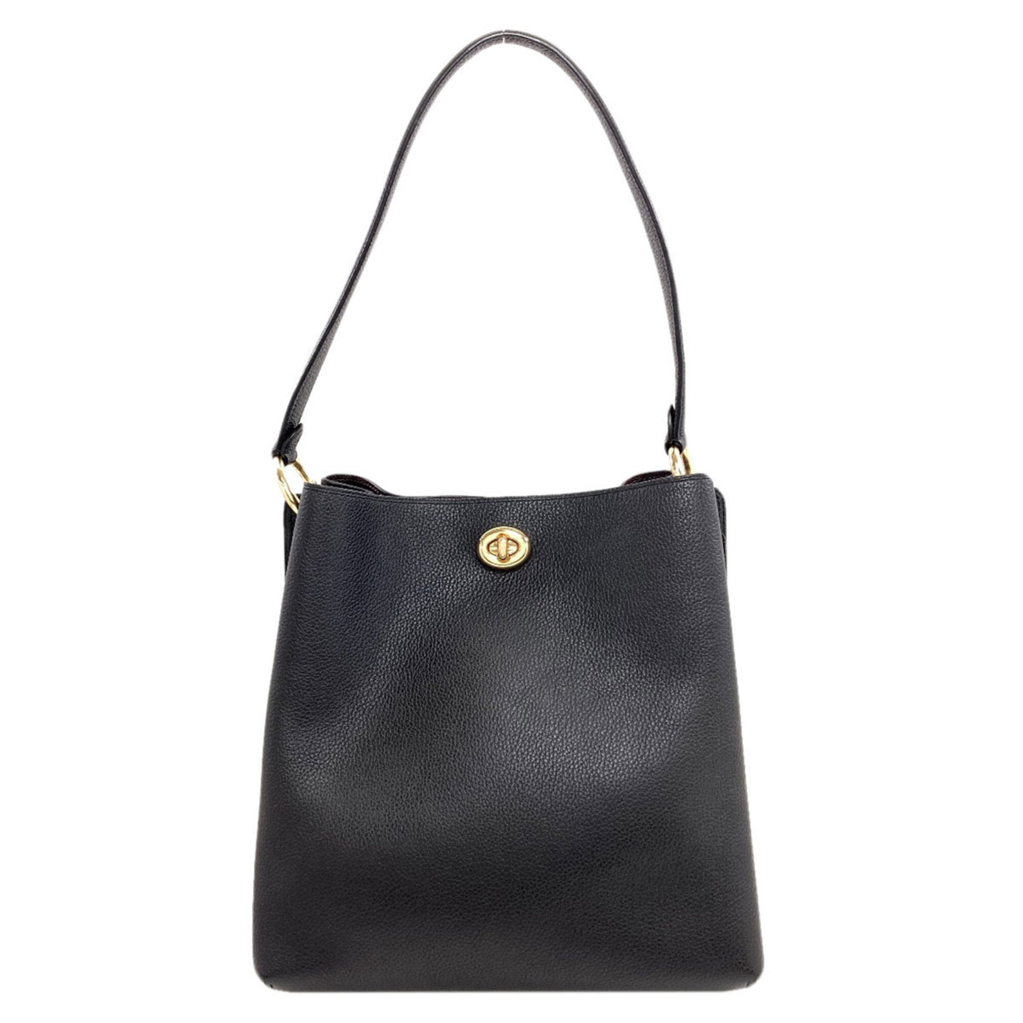 Coach Black Leather Handbag (Pre-Owned)