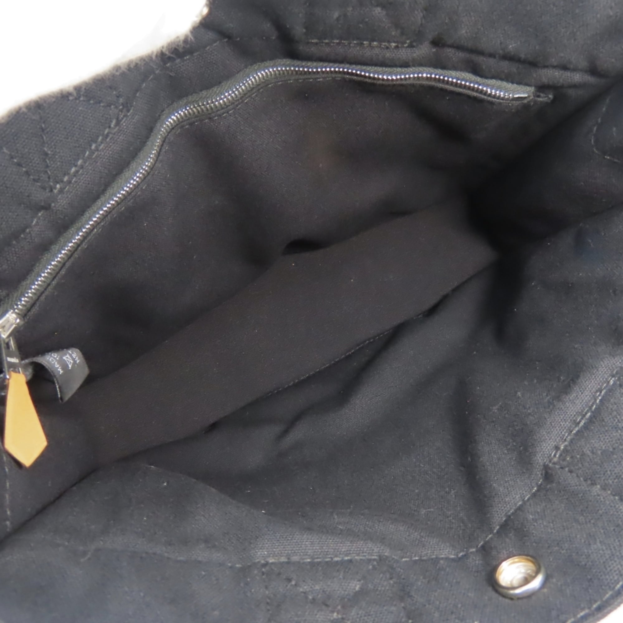 Hermes Black Gray Cotton Canvas Tote Bag (Pre-Owned)