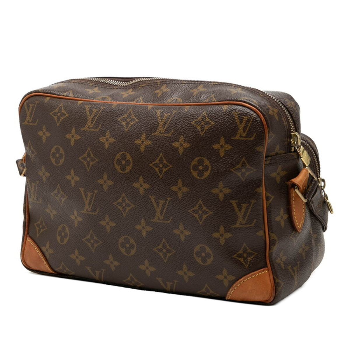 Louis Vuitton Brown Pvc Leather Messenger Bag Shoulder Bag (Pre-Owned)