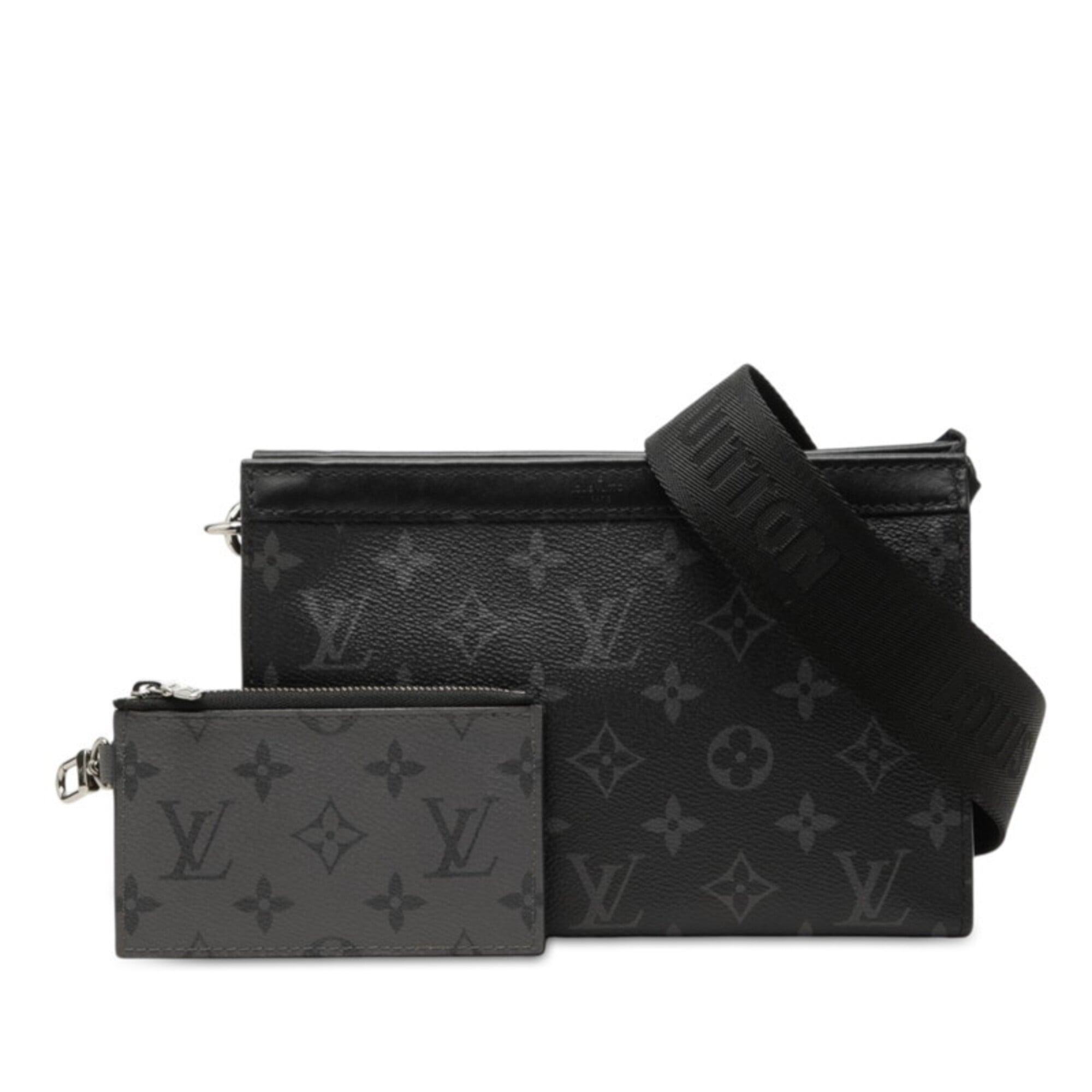 Louis Vuitton Black Monogram Eclipse Pvc Leather Pouch Shoulder Bag (Pre-Owned)