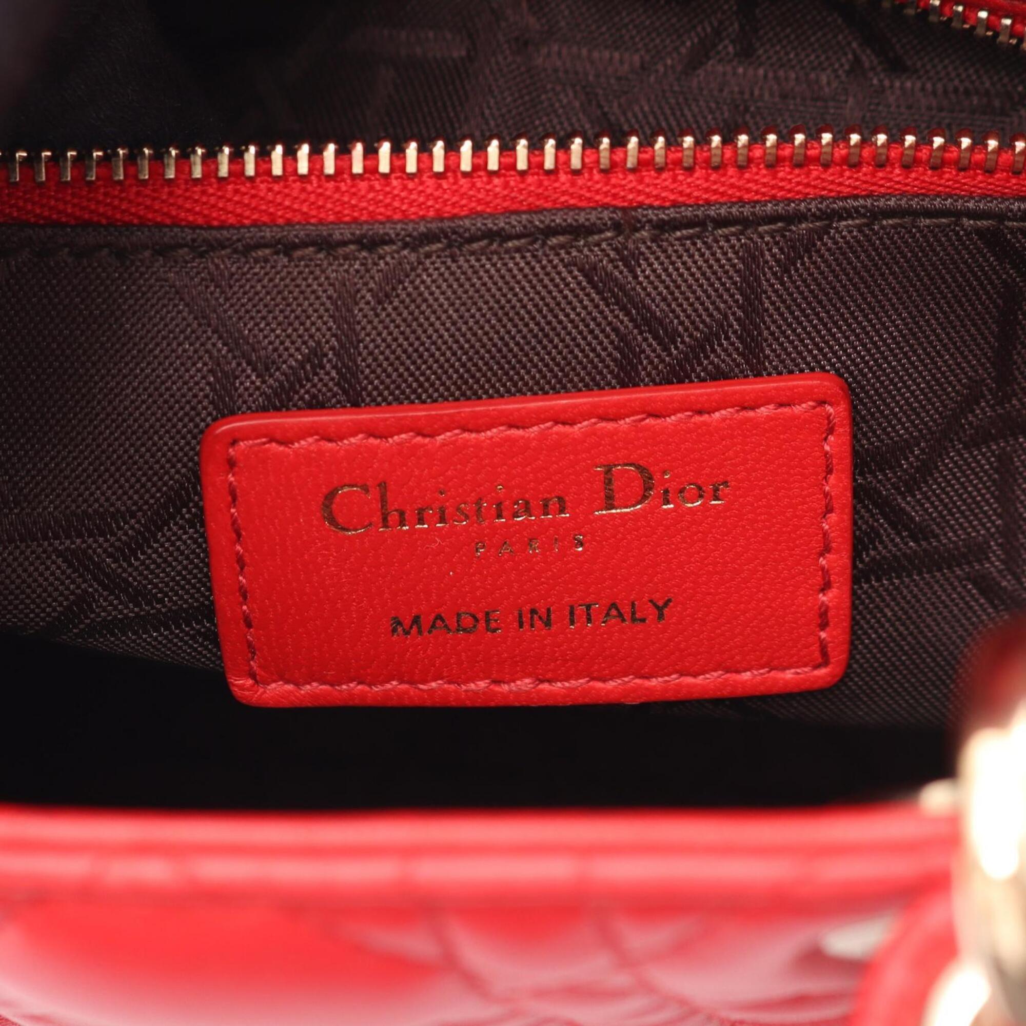 Christian Dior Red Color Leather Handbag (Pre-Owned)