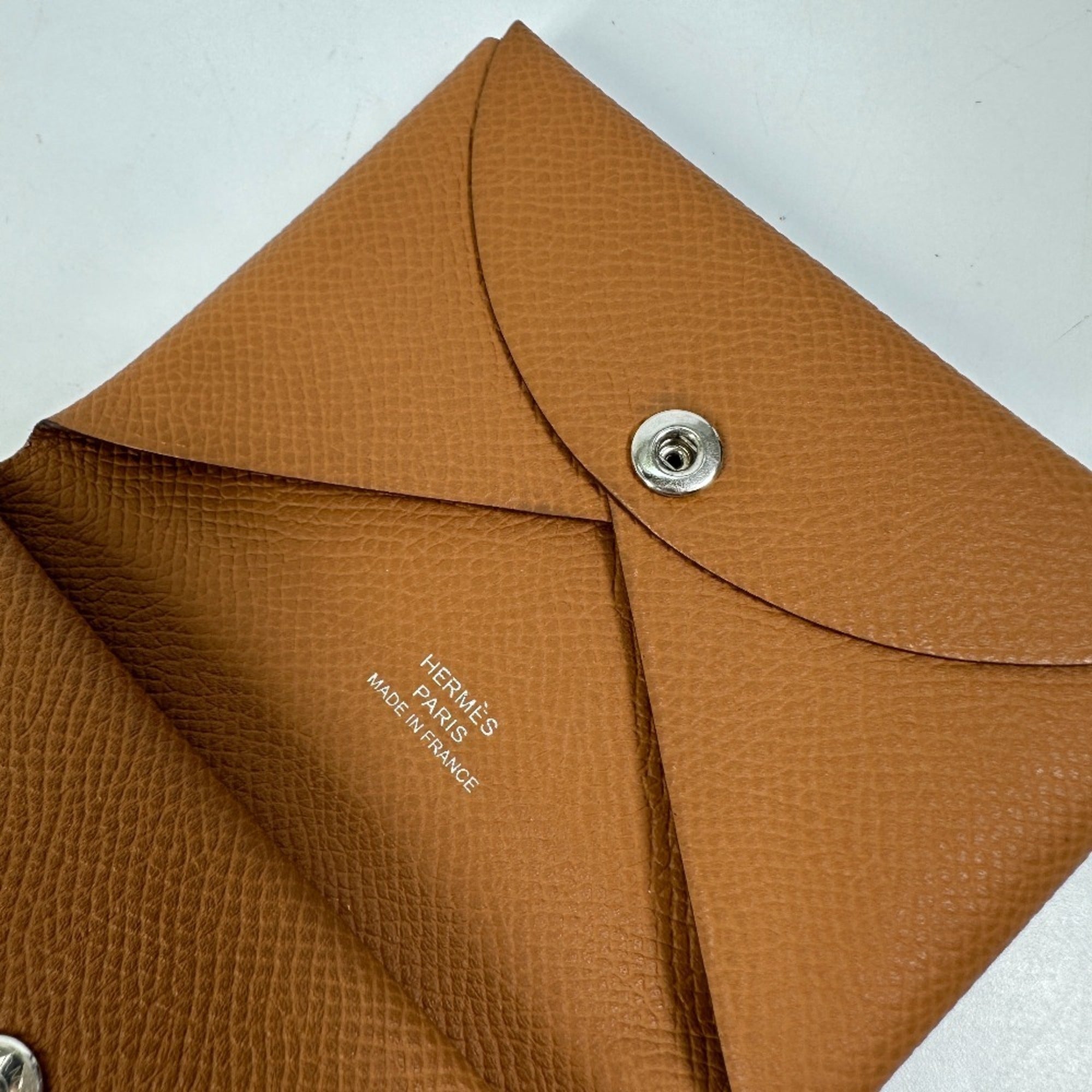 Hermes Brown Gold Brown Epsom Leather Coin Purse/Coin Case (Pre-Owned)