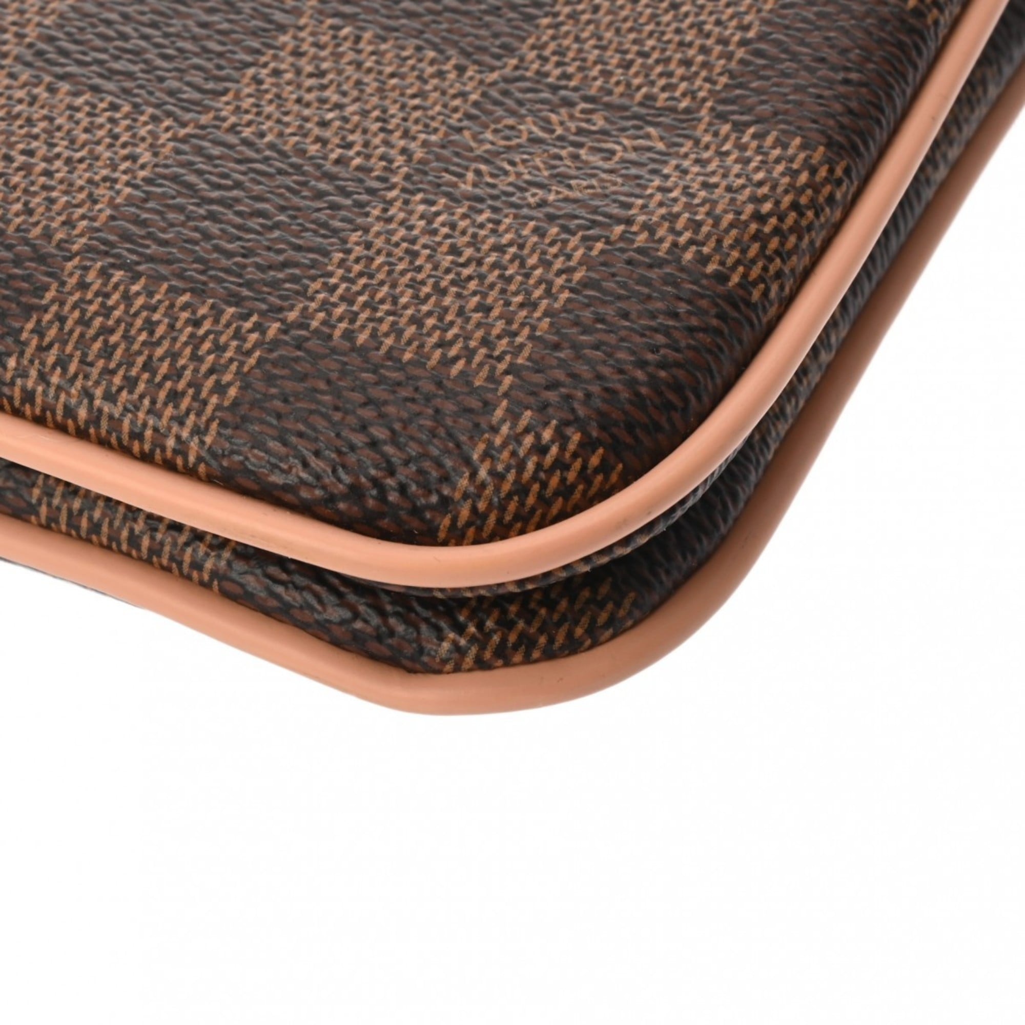 Louis Vuitton Brown Pink Damier Canvas Pochette Shoulder Bag (Pre-Owned)