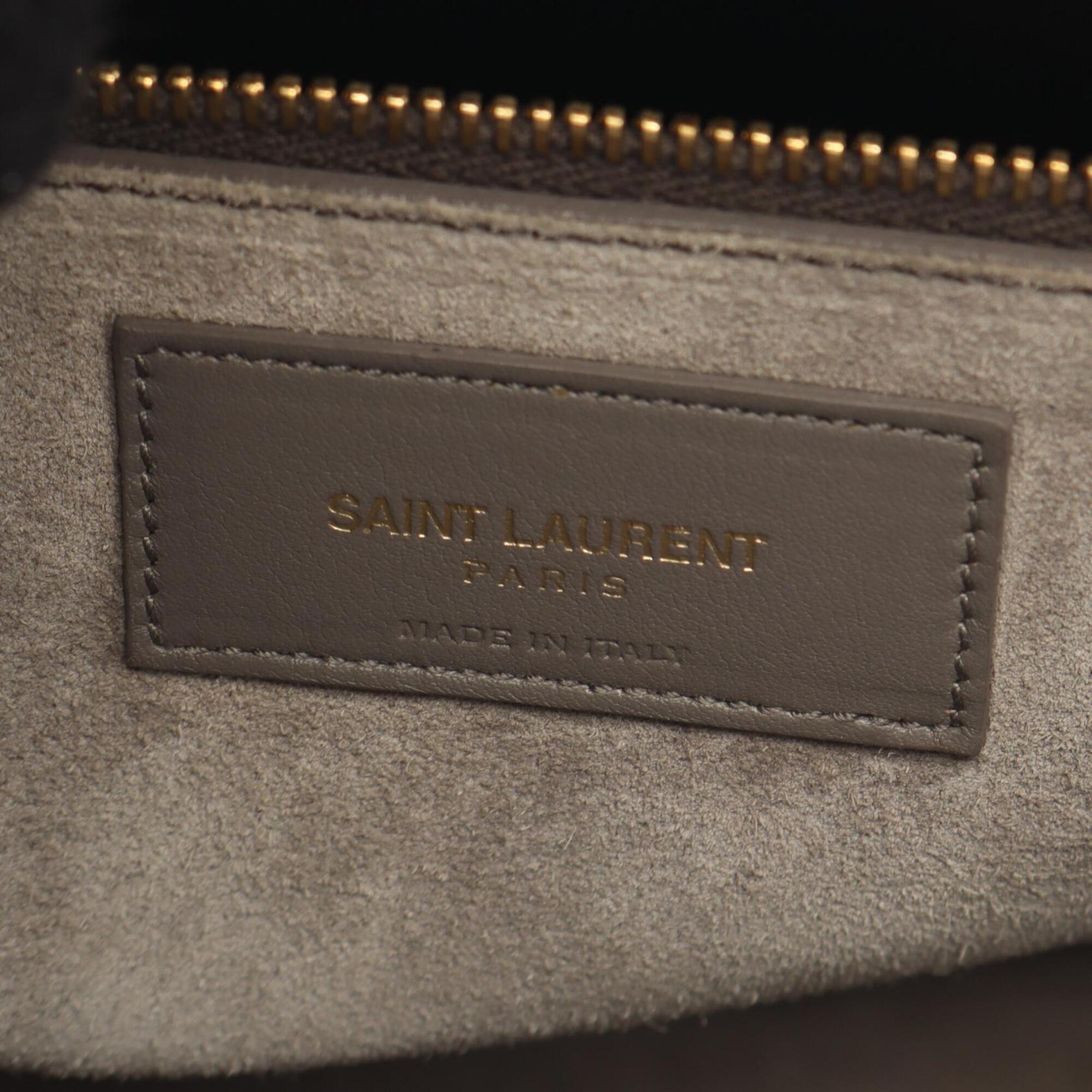 Yves Saint Laurent Gray Leather Handbag (Pre-Owned)