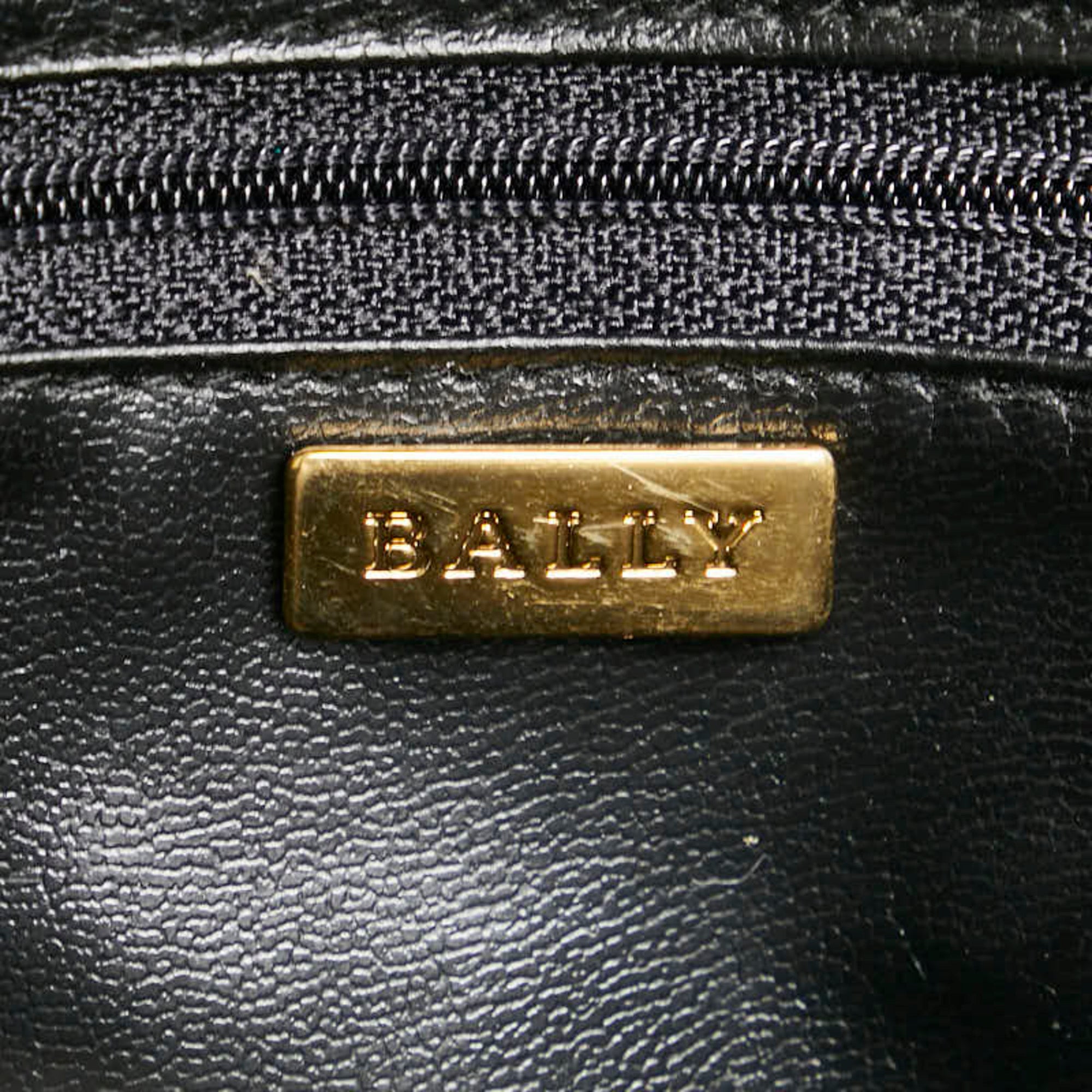 Bally Black Leather Handbag Tote Bag (Pre-Owned)