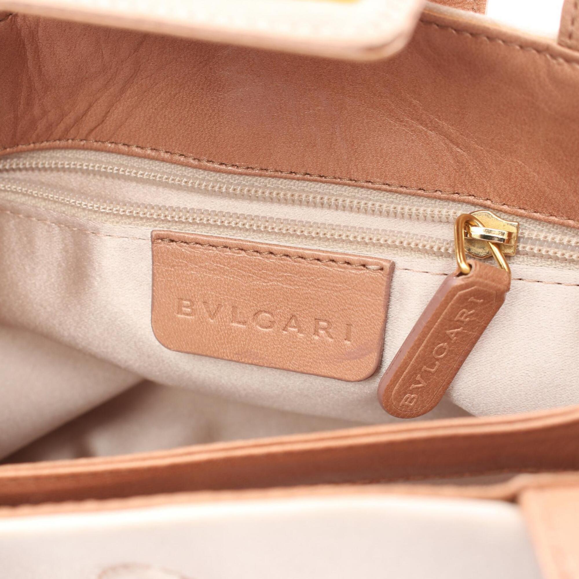 Bvlgari Pink Fabric Leather Handbag (Pre-Owned)