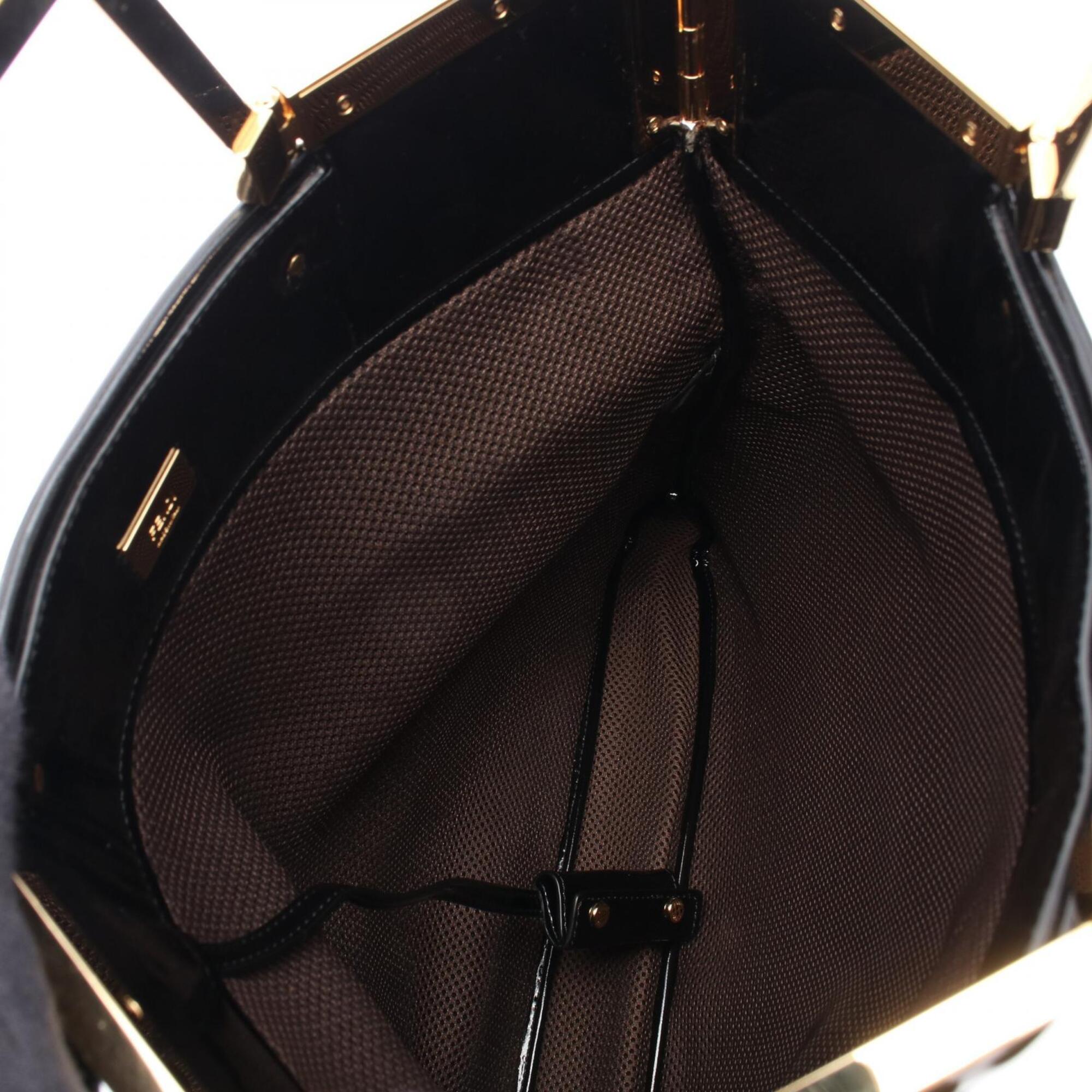 Fendi Black Patent Leather Handbag Tote Bag (Pre-Owned)