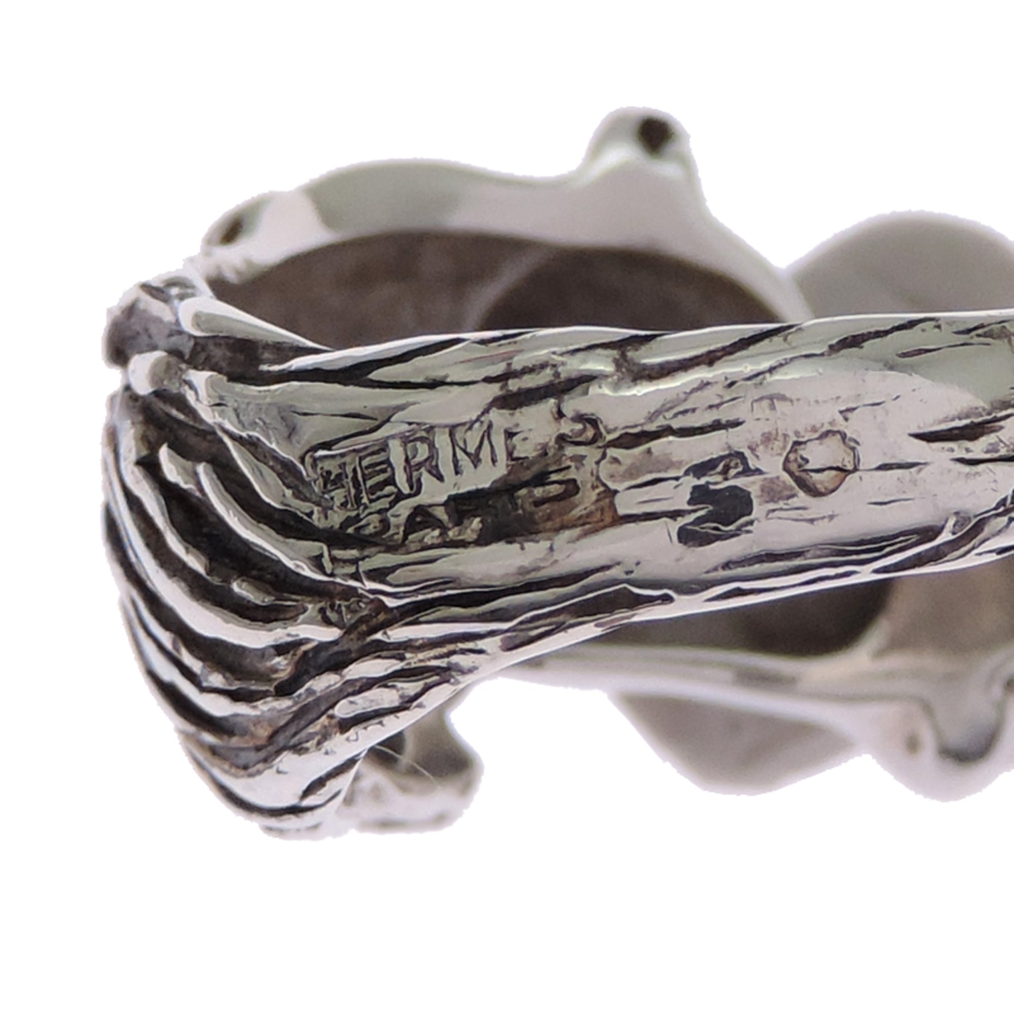 Hermes Silver 925 Band Ring (Pre-Owned)
