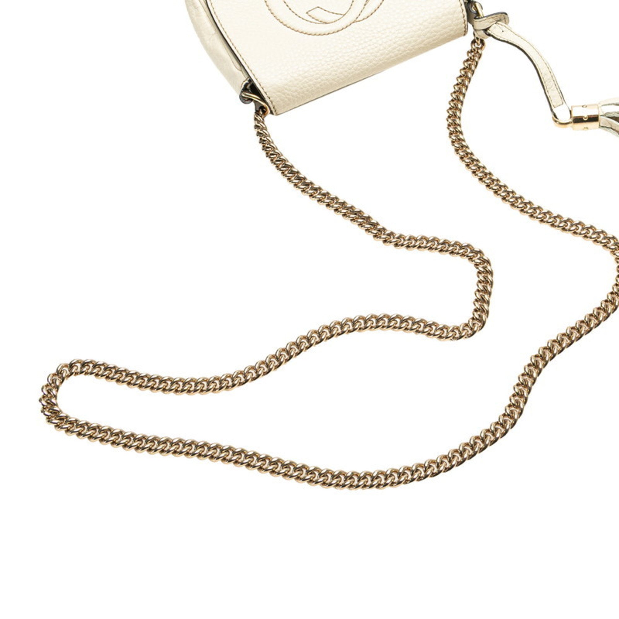 Gucci Soho Ivory White Leather Shoulder Bag (Pre-Owned)