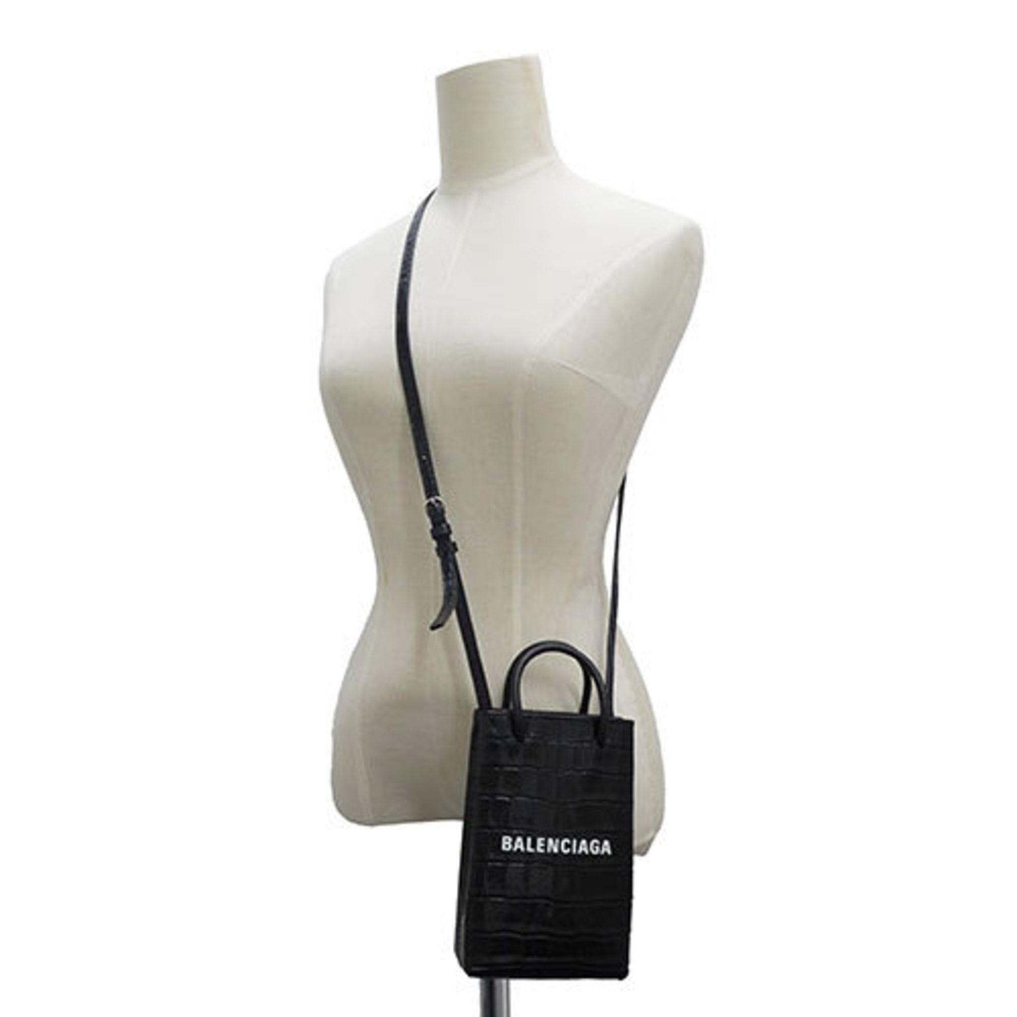 Balenciaga Black Leather Pochette Shoulder Bag (Pre-Owned)