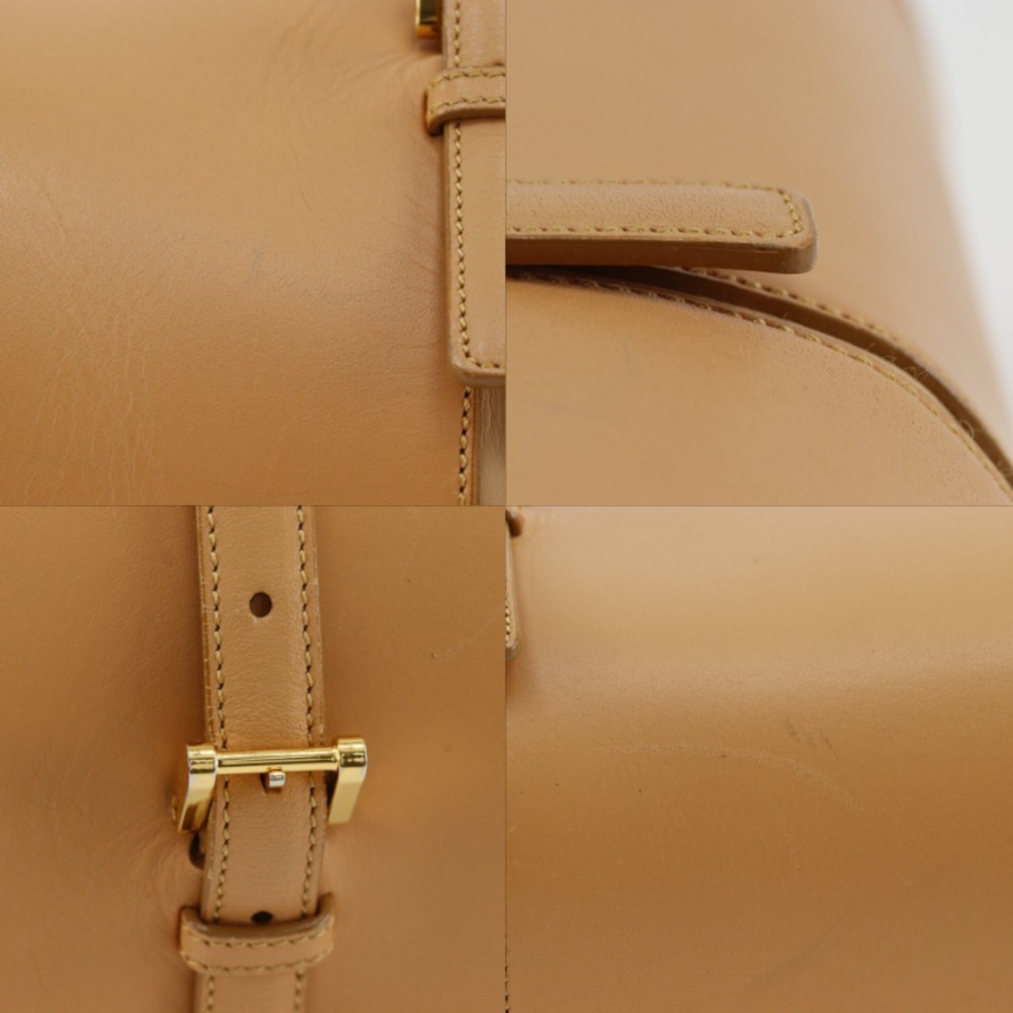 Burberry Beige Leather Handbag Tote Bag (Pre-Owned)