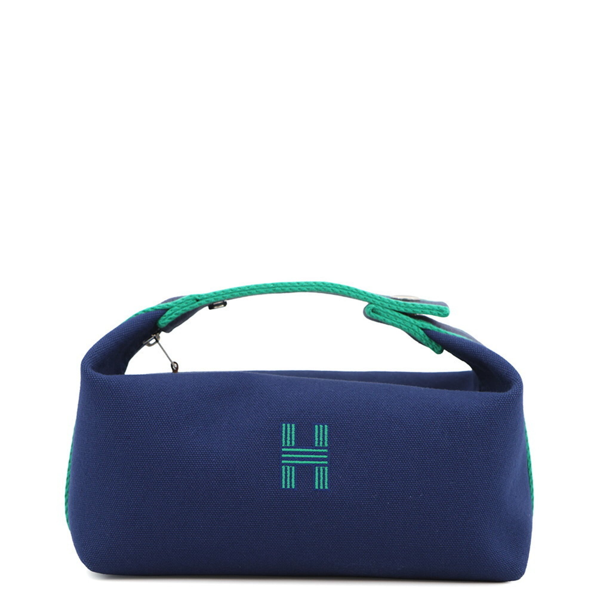 Hermes Kara Marine Blue Canvas Handbag Pouch (Pre-Owned)