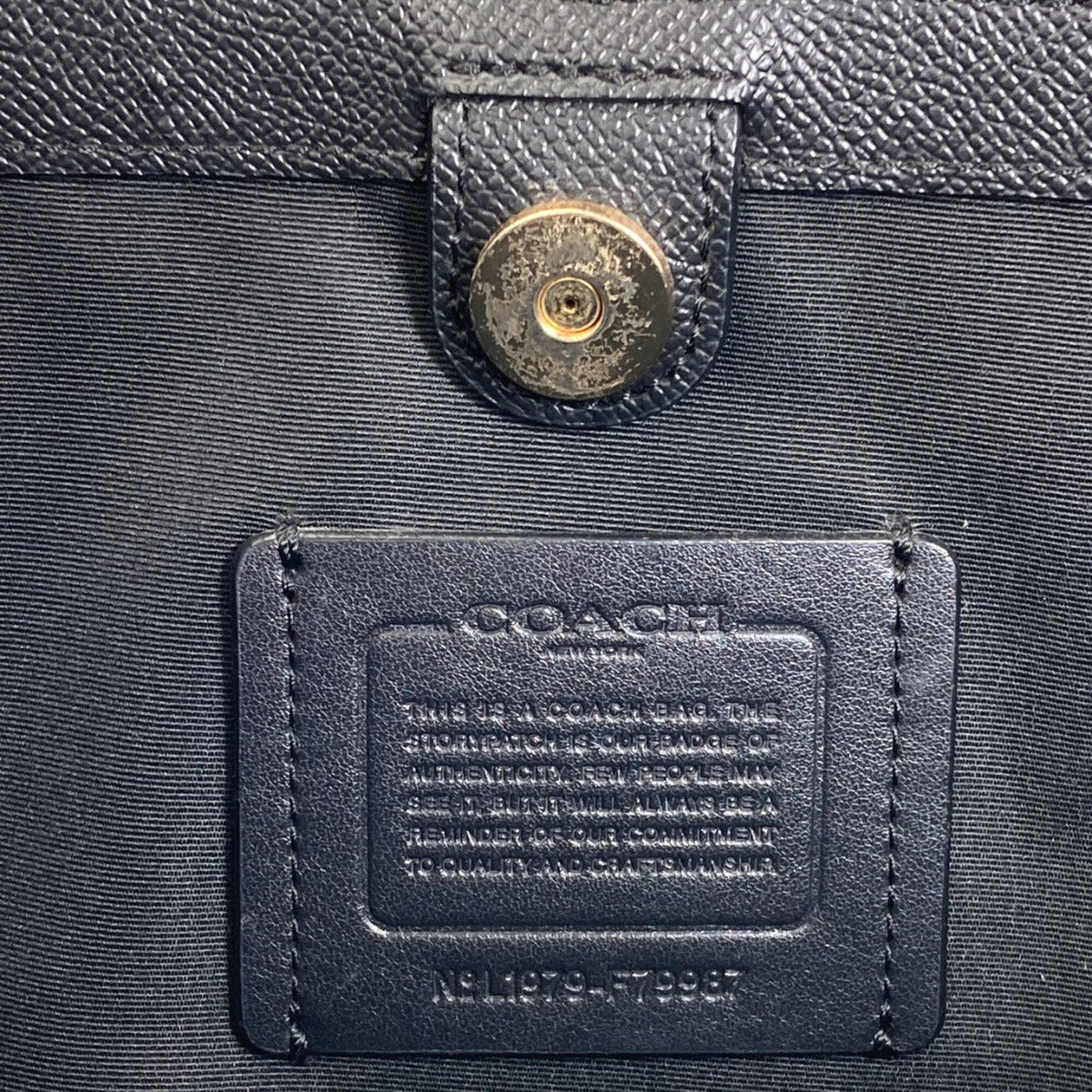 Coach Signature Black Dark Brown Signature Line Tote Bag (Pre-Owned)