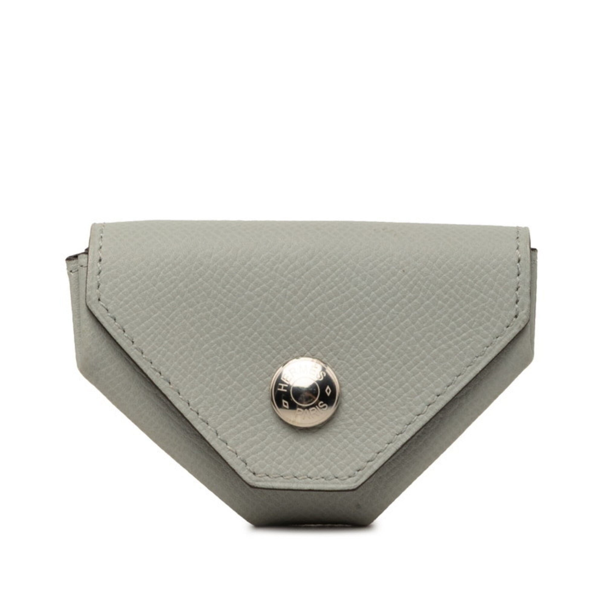 Hermes Gray Epsom Leather Coin Purse/Coin Case (Pre-Owned)
