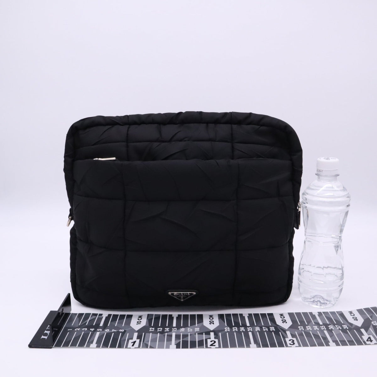 Prada Saffiano Black Nero Nylon Saffiano Clutch Bag Shoulder Bag (Pre-Owned)