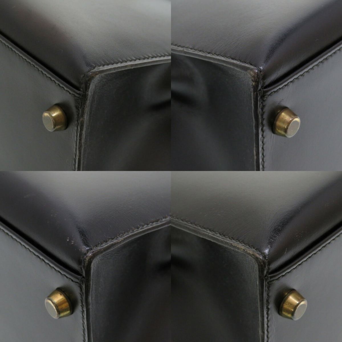 Hermes Black Box Calf Leather Handbag (Pre-Owned)