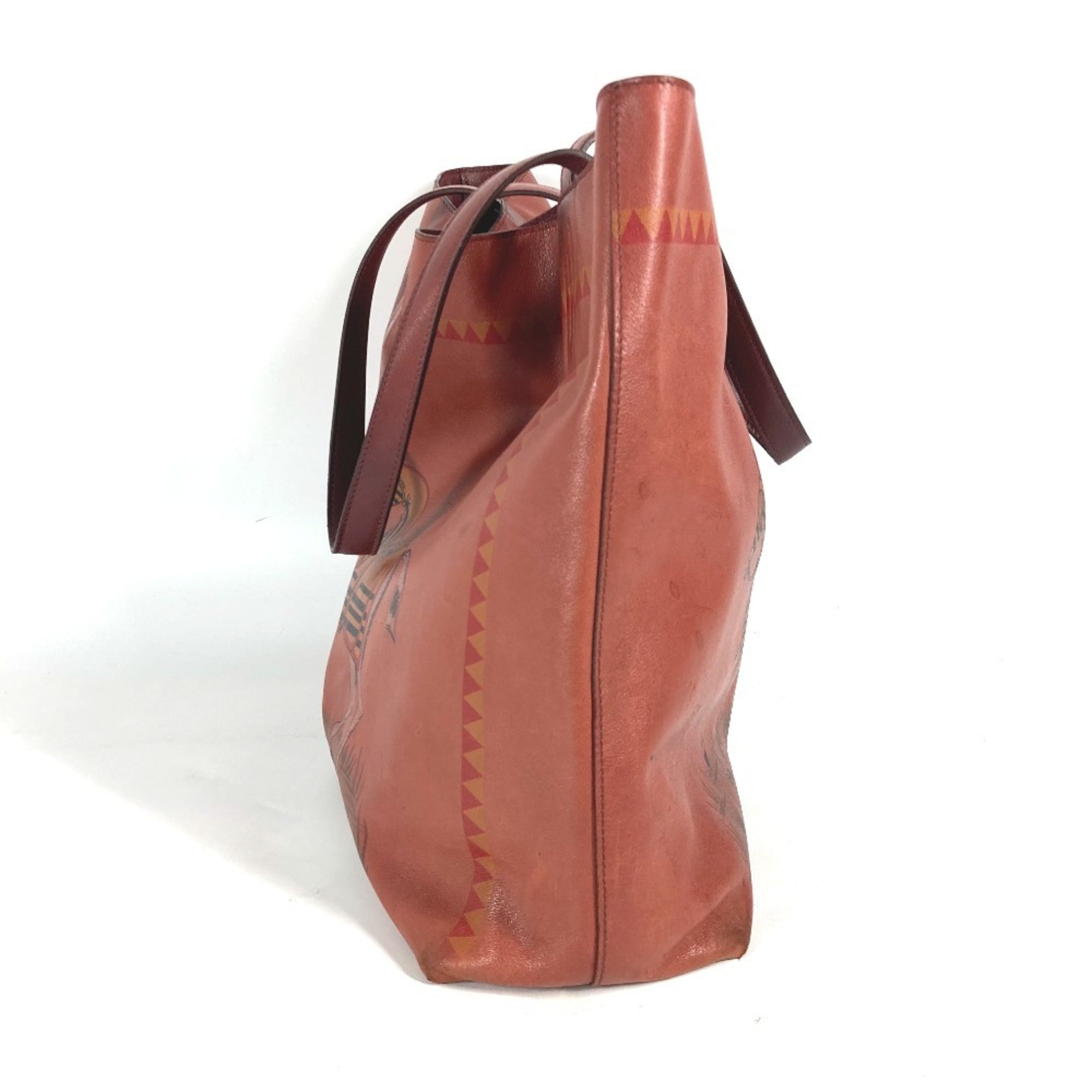 Hermes Brown Leather Shoulder Bag Tote Bag (Pre-Owned)