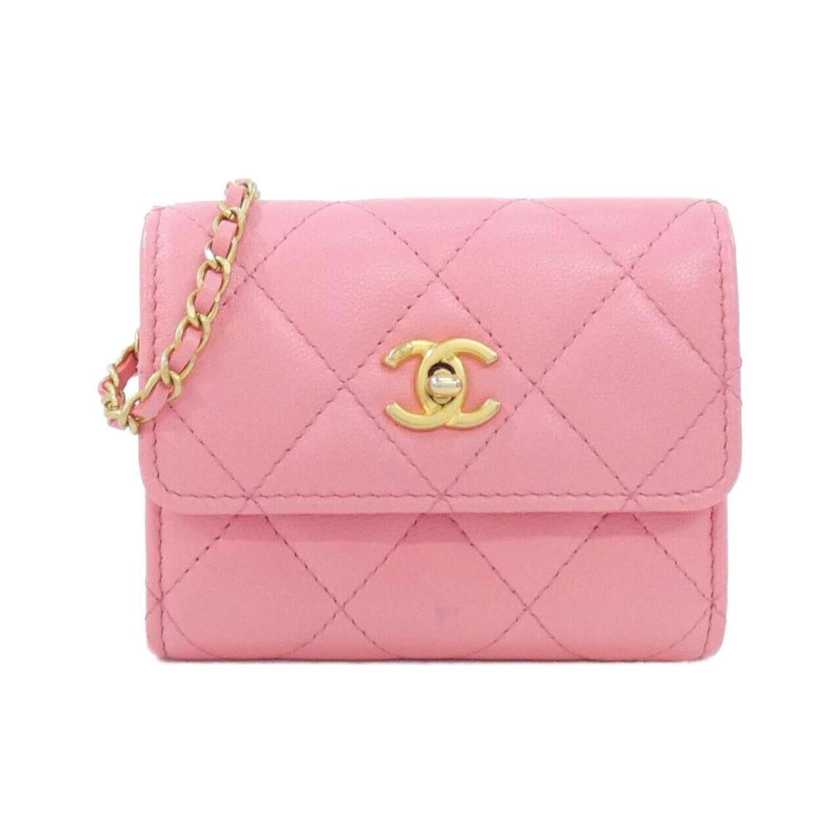 Chanel Pink Leather Handbag Shoulder Bag (Pre-Owned)