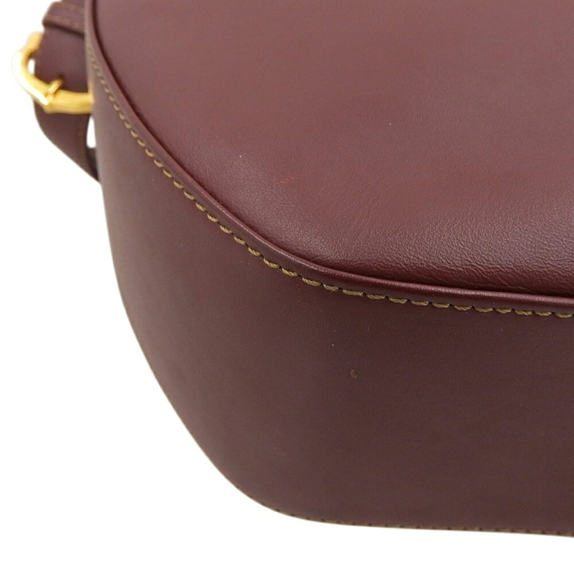 Cartier Bordeaux Leather Shoulder Bag (Pre-Owned)