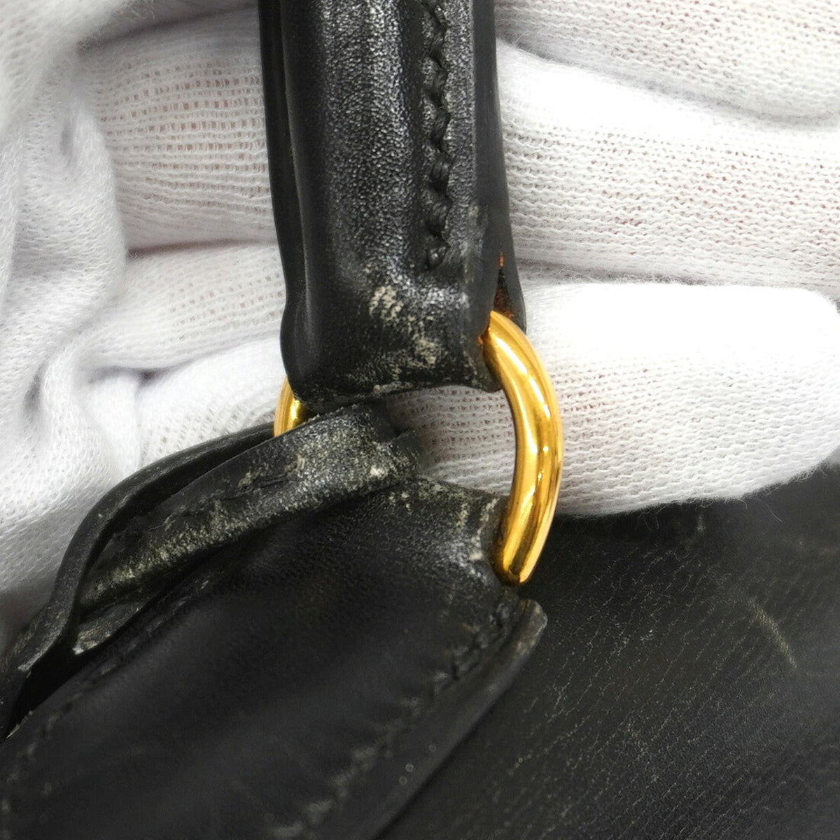 Hermes Black Box Calf Leather Handbag (Pre-Owned)
