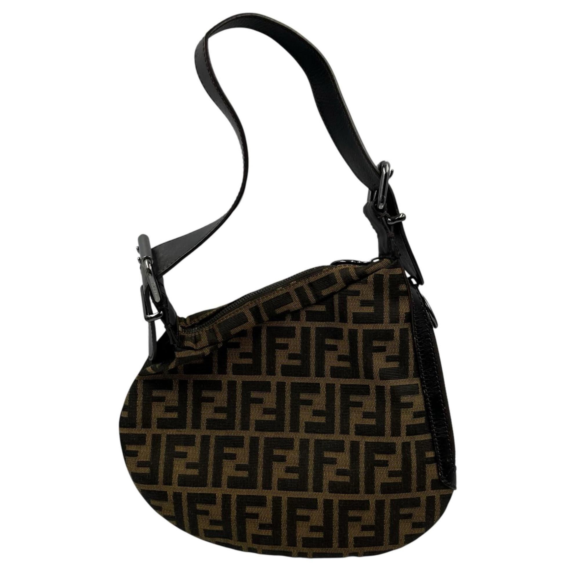 Fendi Black Brown Zucca Shoulder Bag (Pre-Owned)
