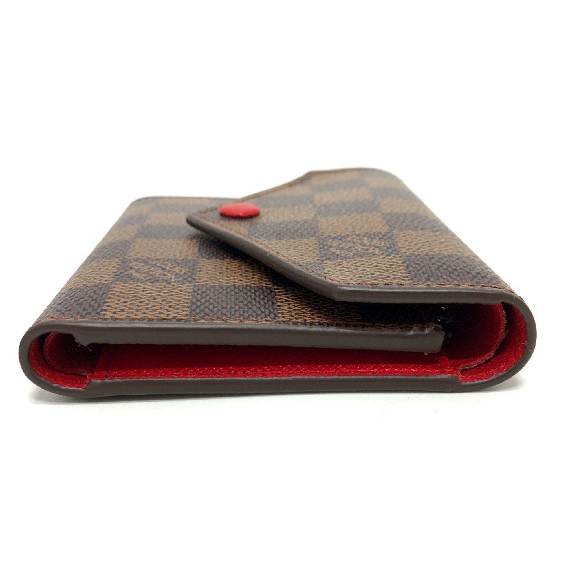 Louis Vuitton Brown Red Color Damier Canvas Coin Purse/Coin Case (Pre-Owned)