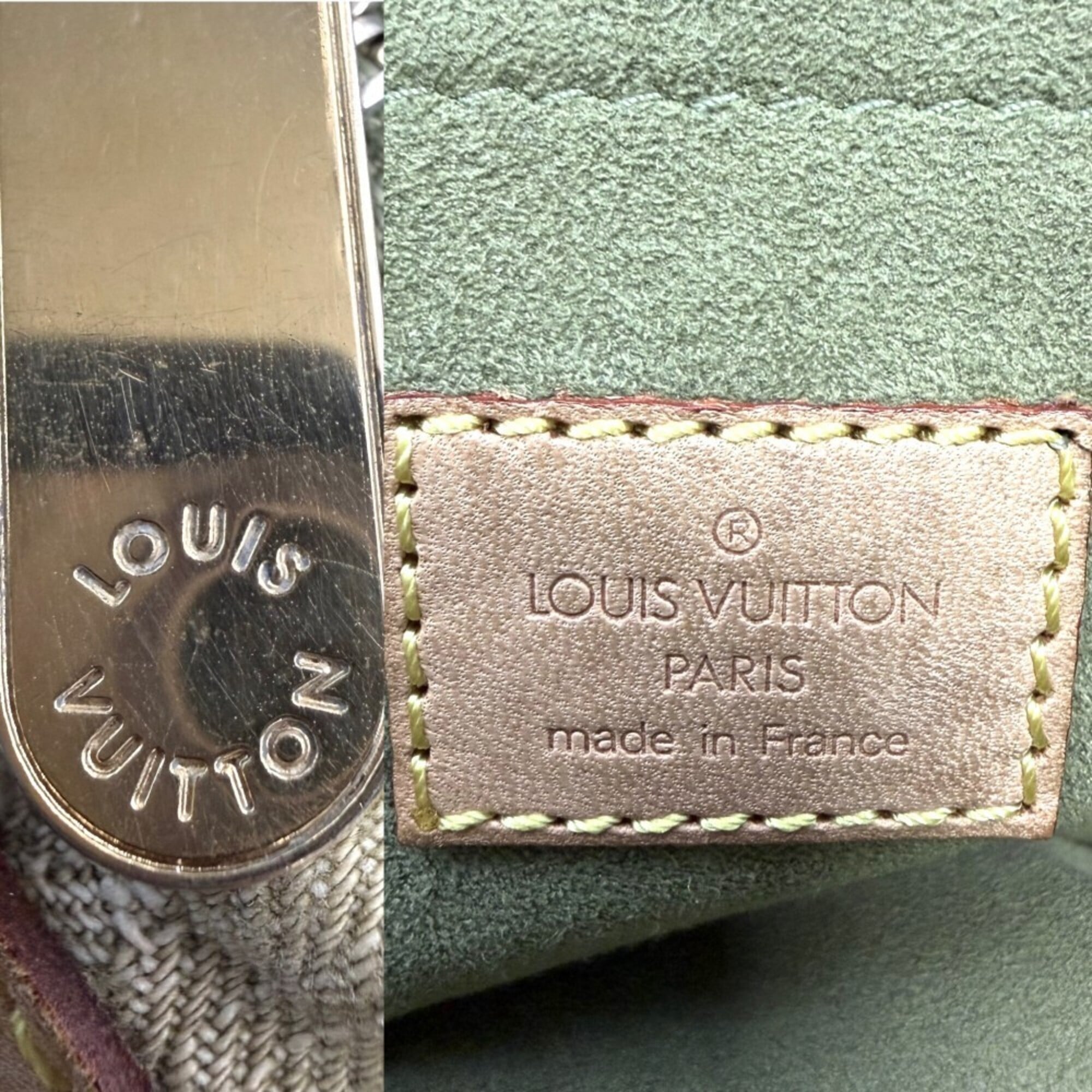 Louis Vuitton Green Monogram Denim Handbag (Pre-Owned)