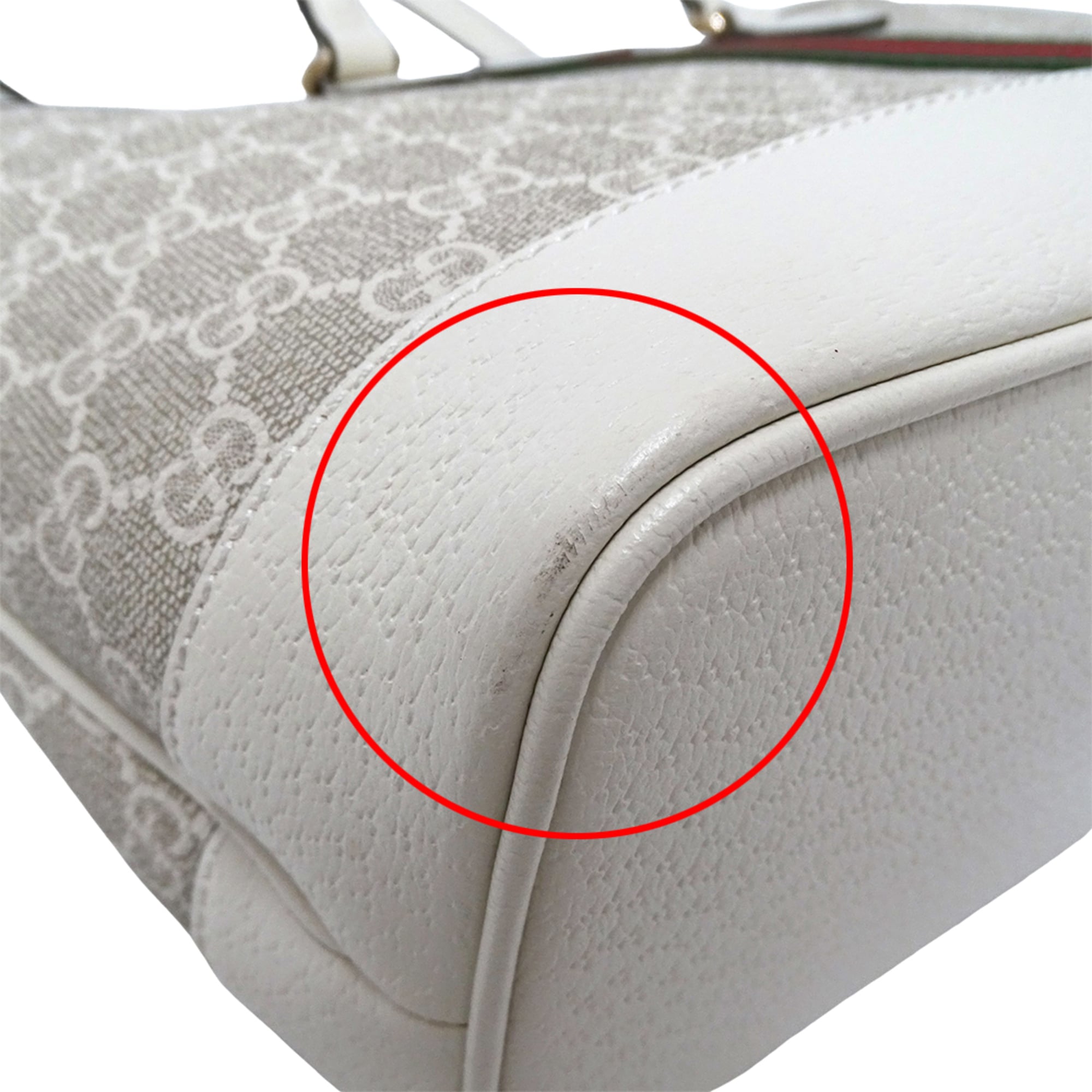 Gucci Beige White Gg Supreme Canvas Handbag Tote Bag (Pre-Owned)