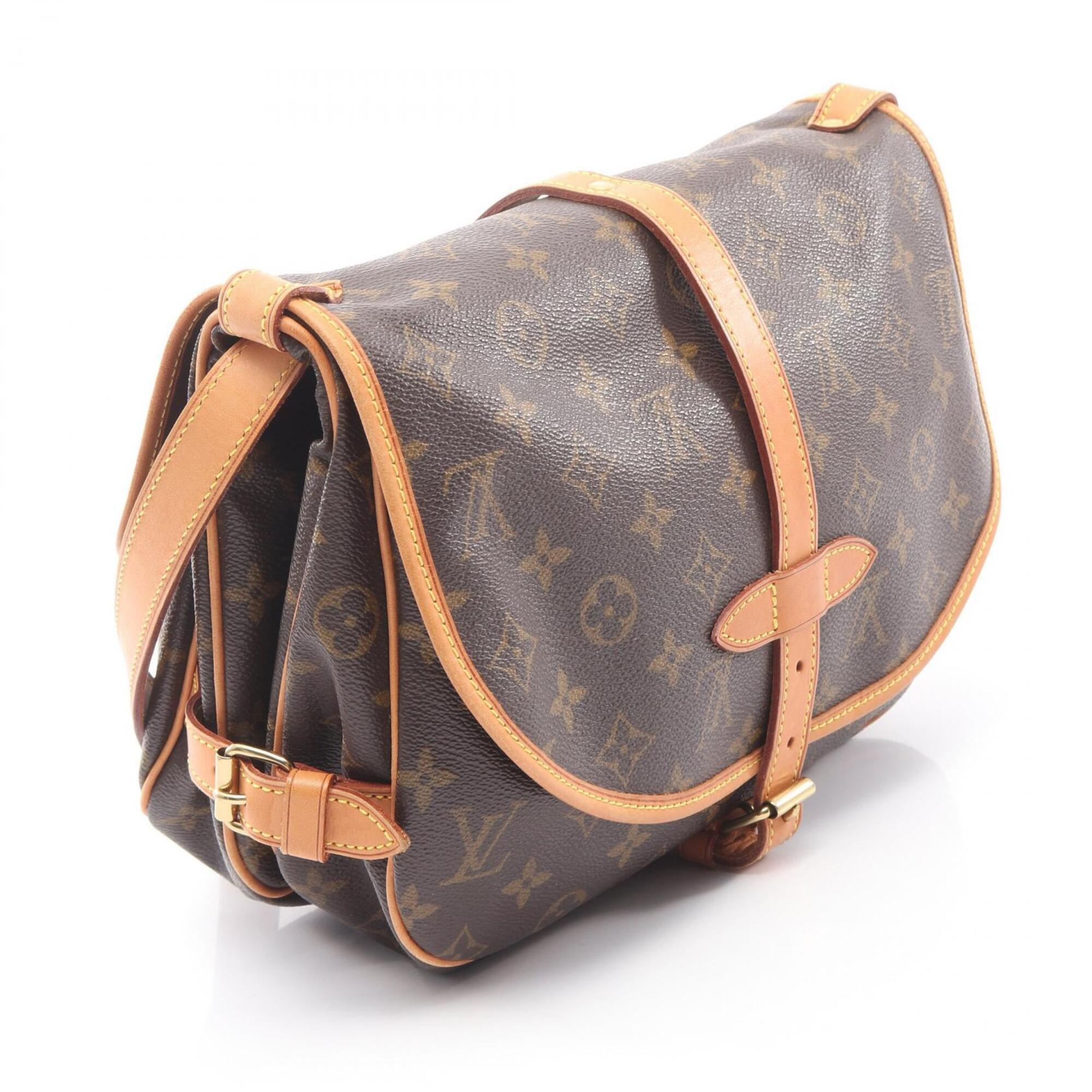 Louis Vuitton Brown Monogram Coated Canvas Leather Shoulder Bag (Pre-Owned)