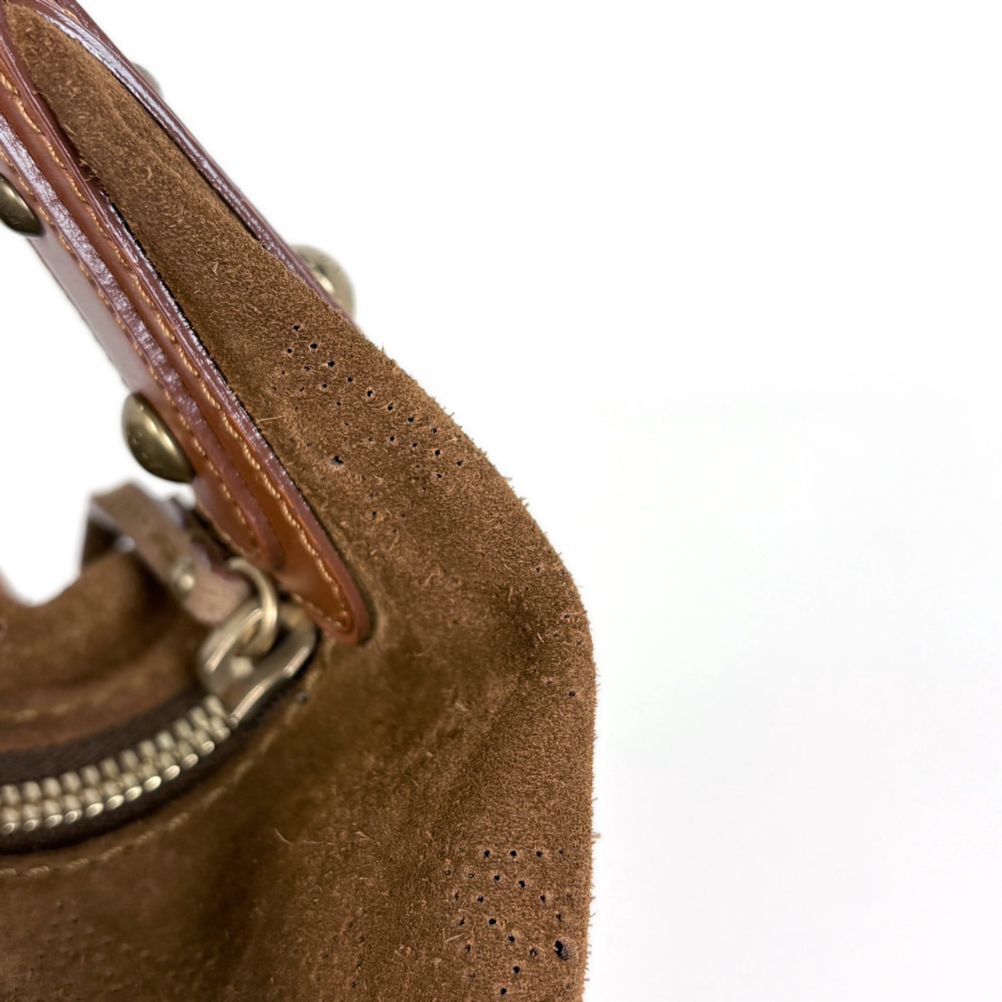 Louis Vuitton Cacao Suede Shoulder Bag (Pre-Owned)