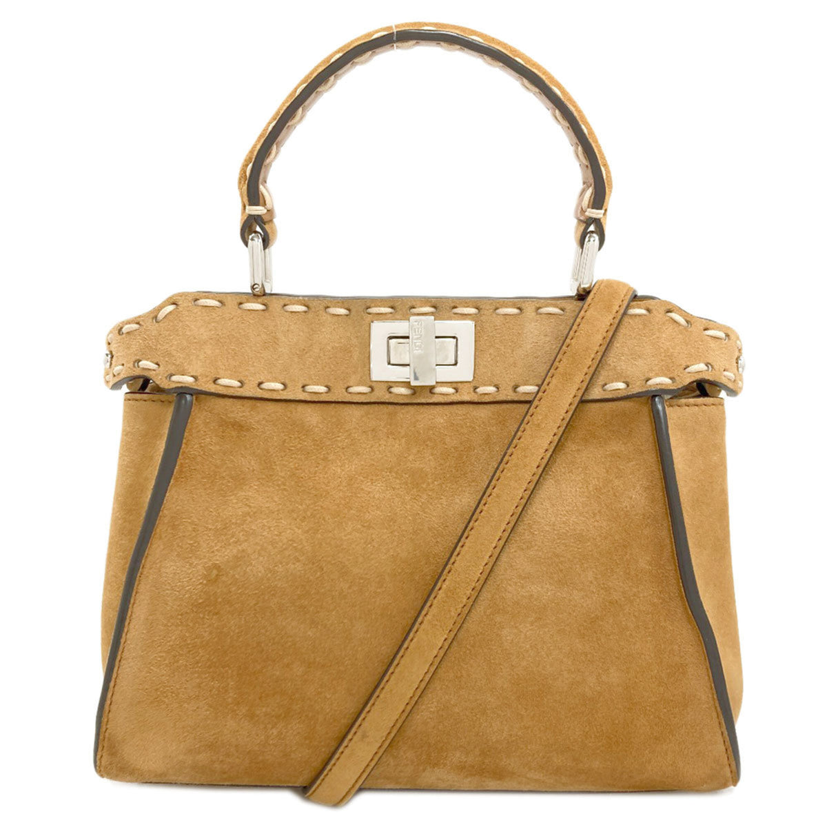 Fendi Brown Suede Handbag (Pre-Owned)