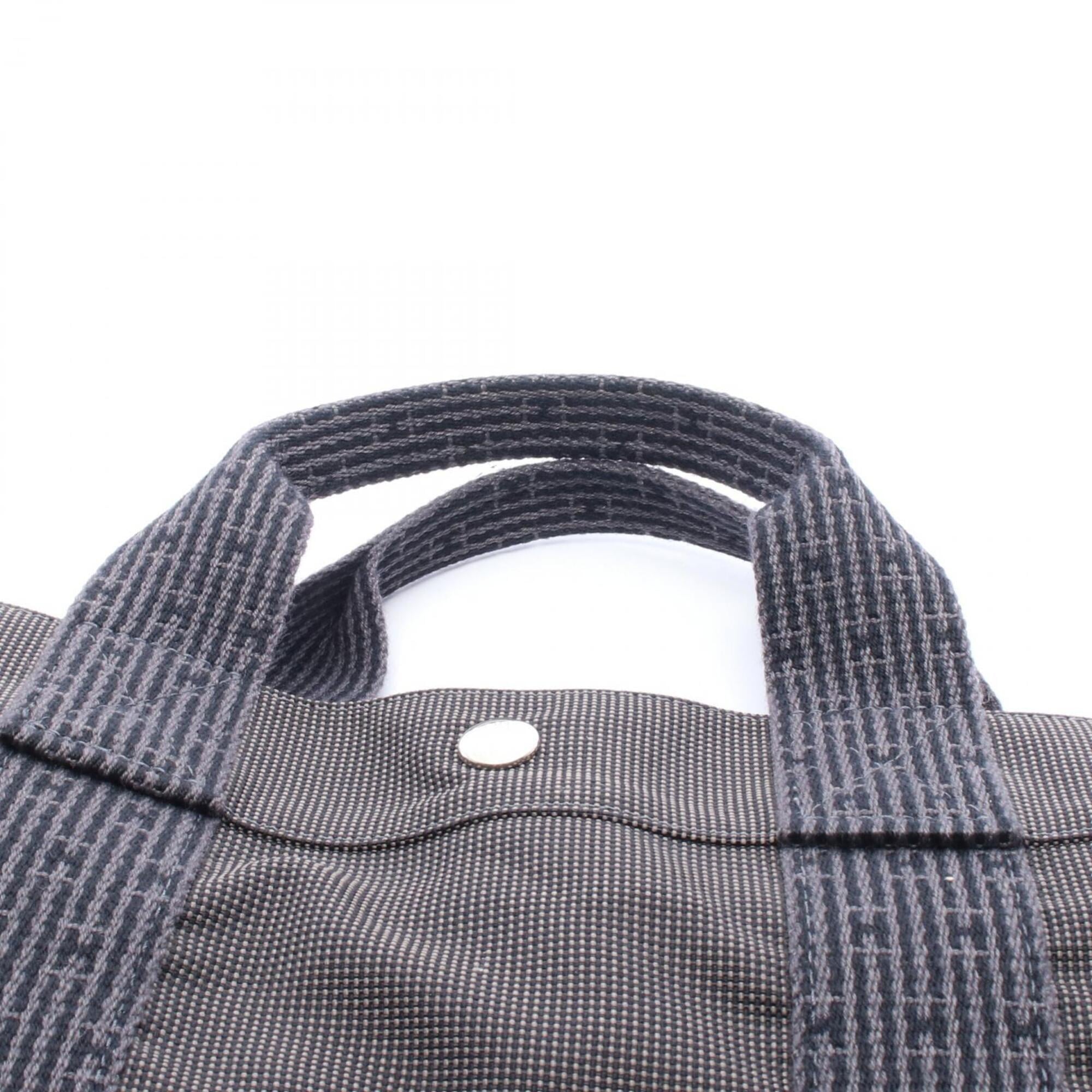 Hermes Gray Nylon Canvas Handbag Tote Bag (Pre-Owned)