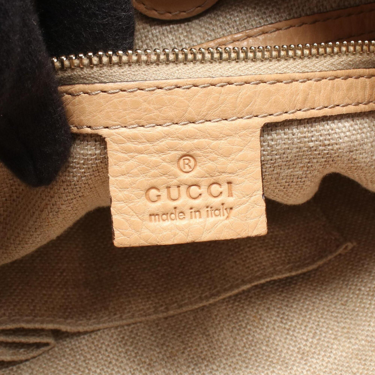 Gucci Beige Leather Handbag Shoulder Bag (Pre-Owned)