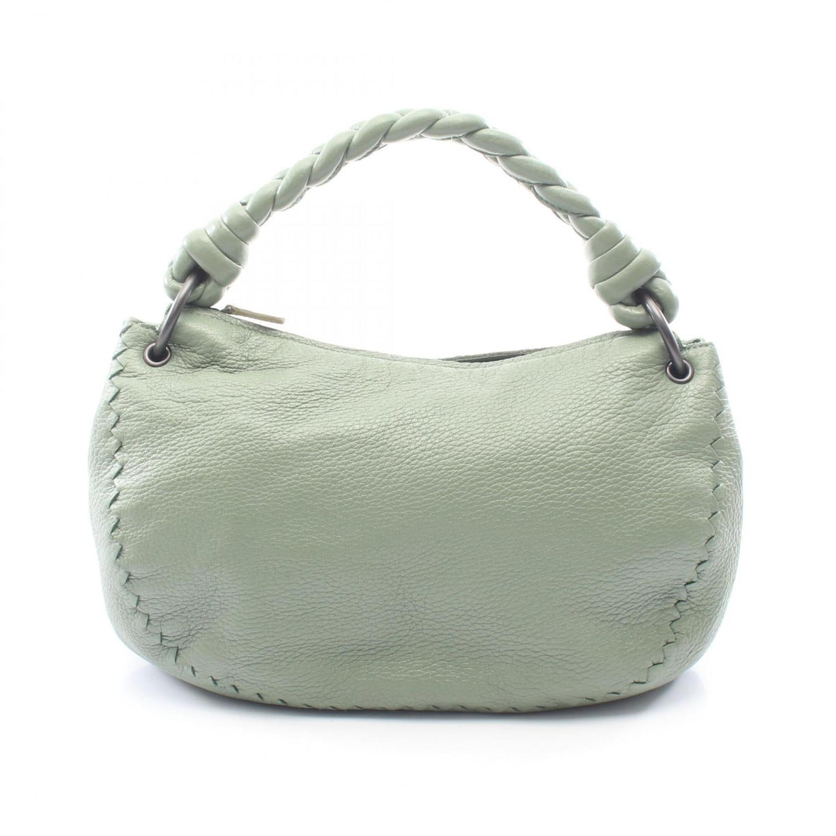 Bottega Veneta Green Leather Handbag Shoulder Bag (Pre-Owned)