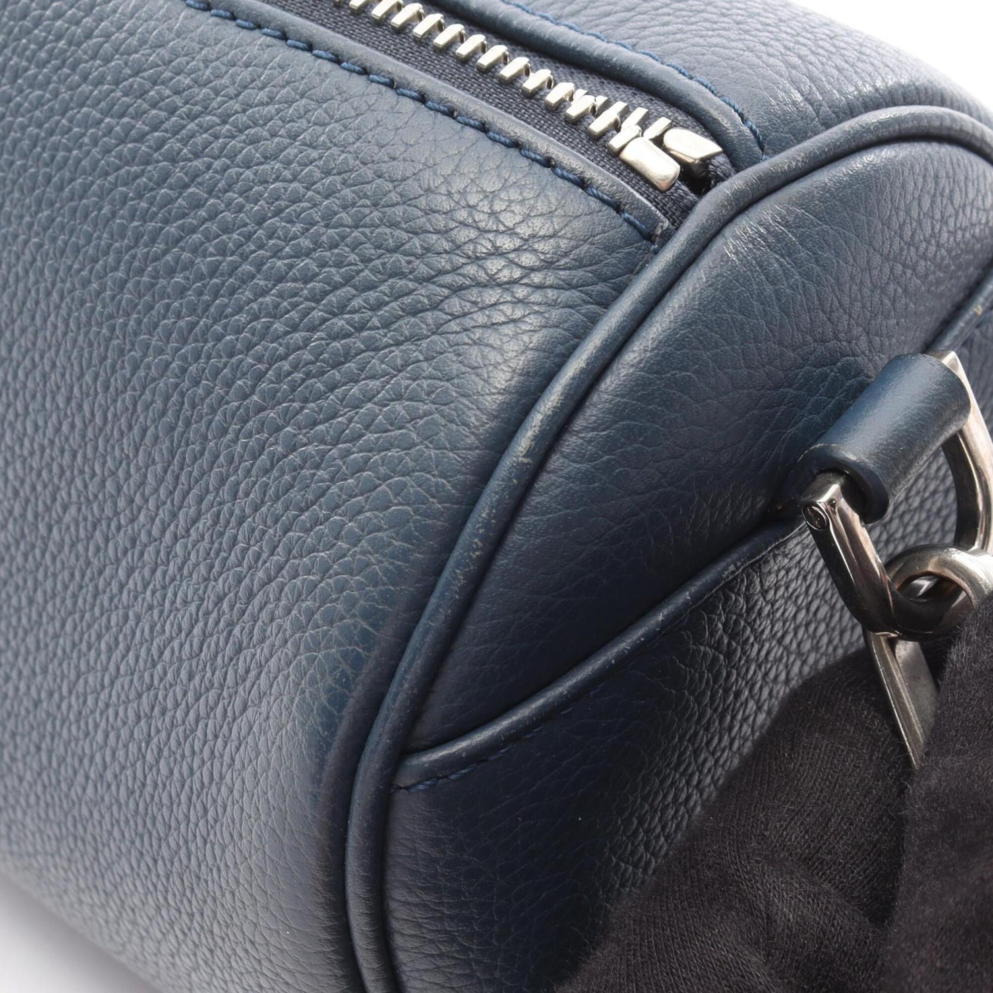 Christian Dior Blue Leather Handbag Shoulder Bag (Pre-Owned)